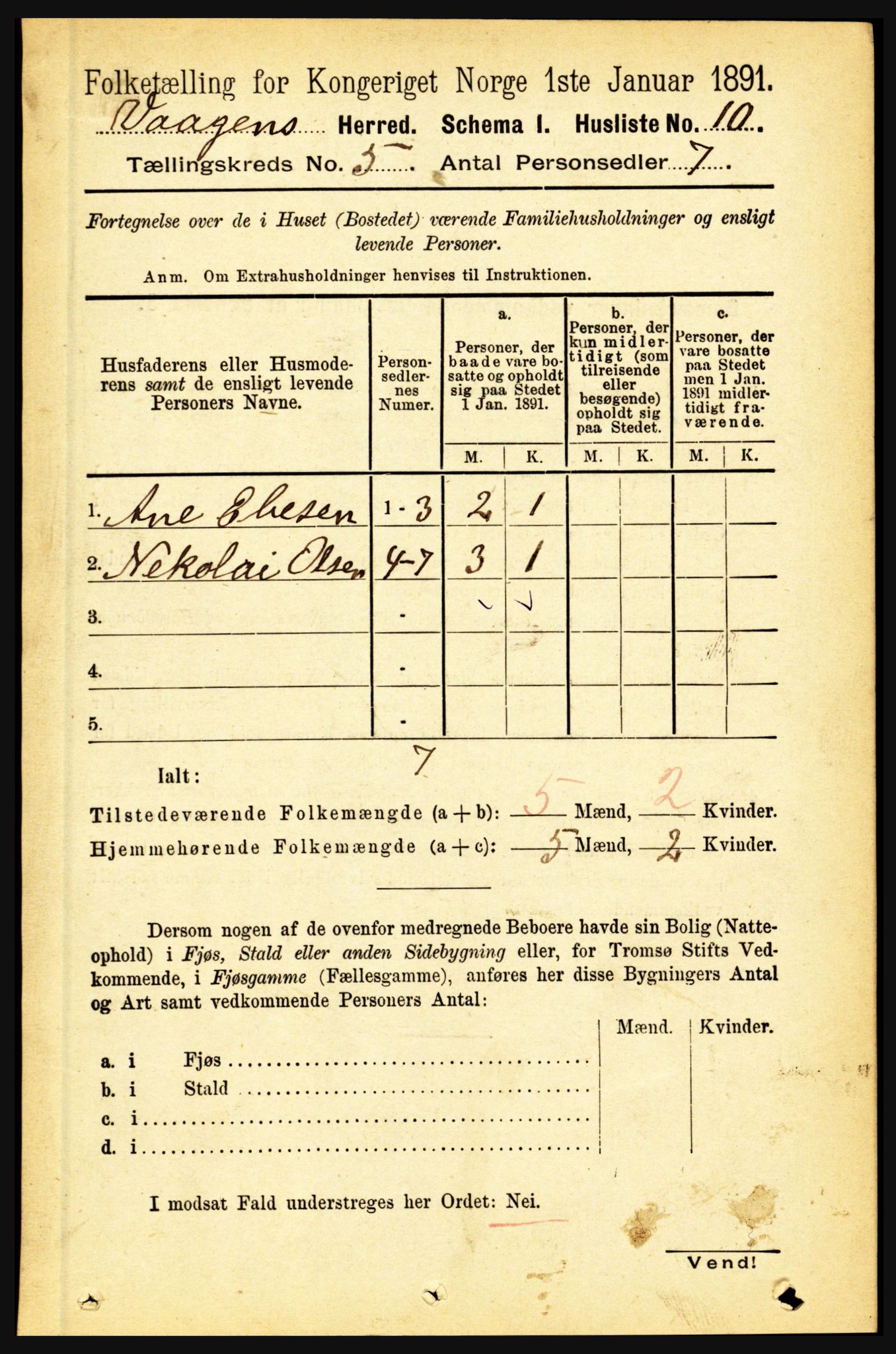 RA, Folketelling 1891 for 1865 Vågan herred, 1891, s. 1559