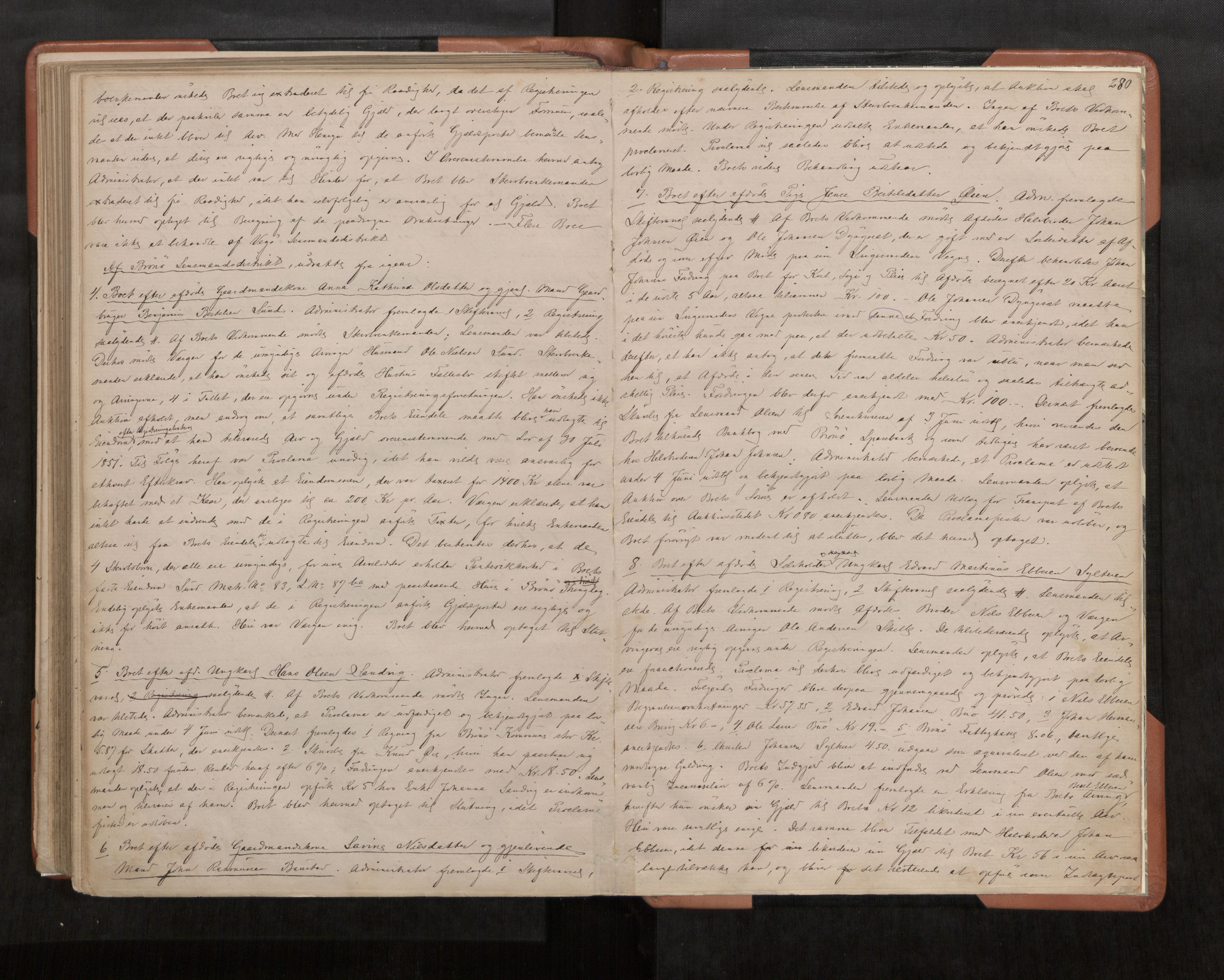Søndre Helgeland sorenskriveri, AV/SAT-A-4575/1/3/3B/L0002: Skiftebehandlingsprotokoll, 1877-1885, s. 280