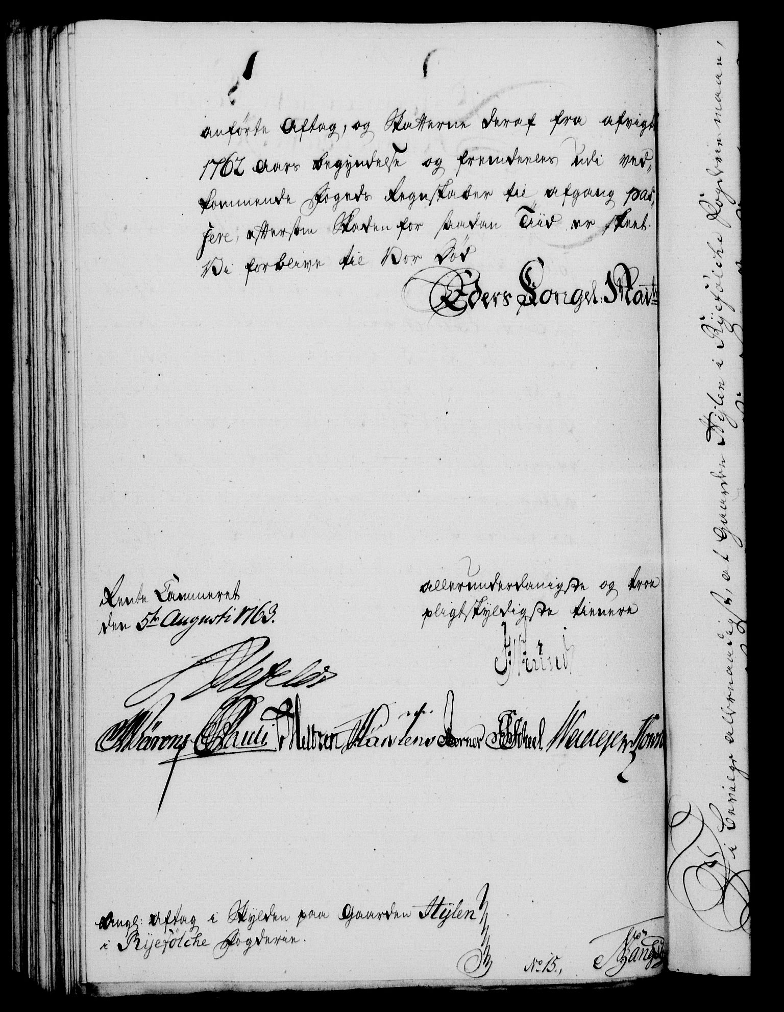 Rentekammeret, Kammerkanselliet, RA/EA-3111/G/Gf/Gfa/L0045: Norsk relasjons- og resolusjonsprotokoll (merket RK 52.45), 1763, s. 359