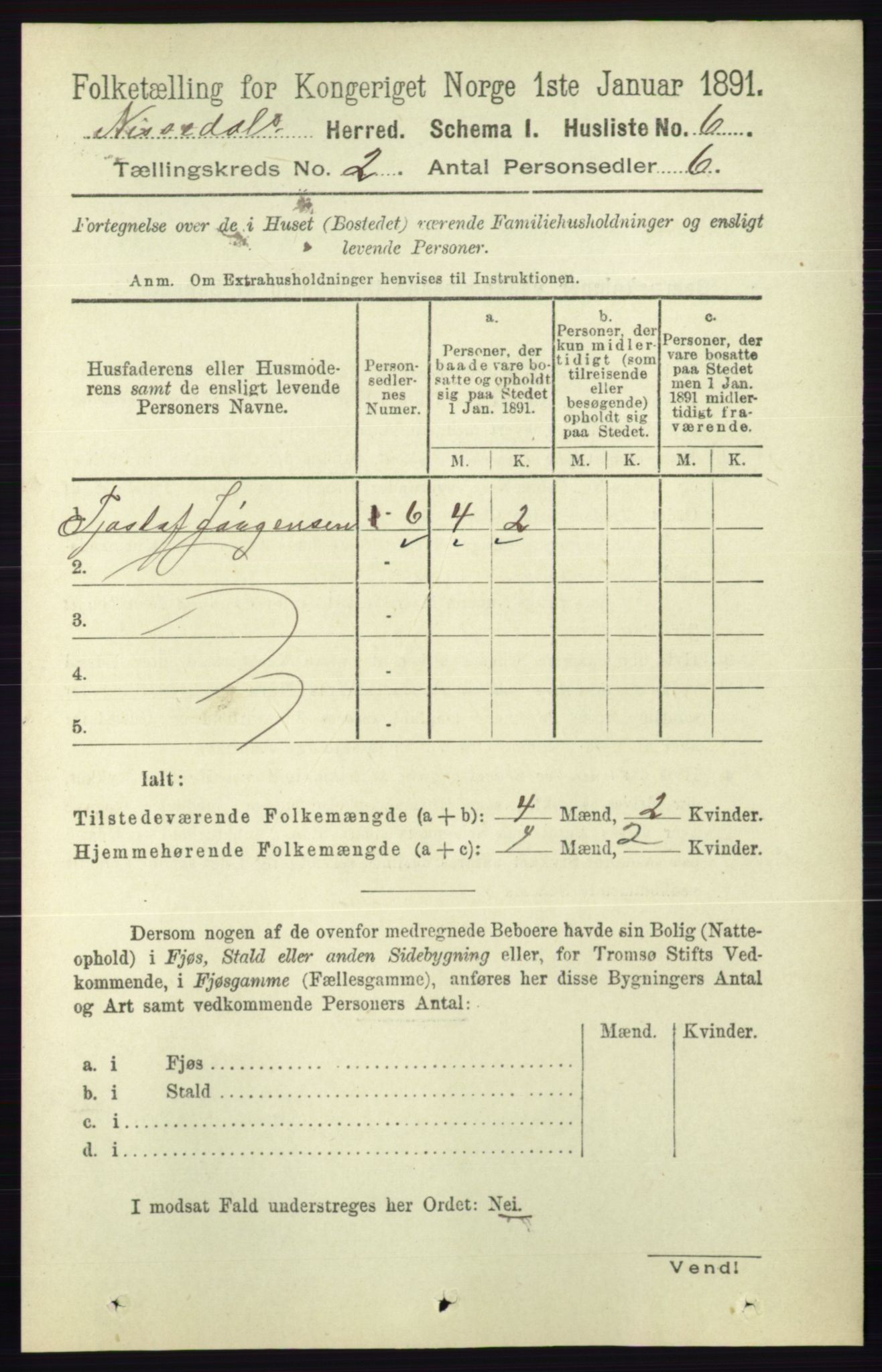 RA, Folketelling 1891 for 0830 Nissedal herred, 1891, s. 282