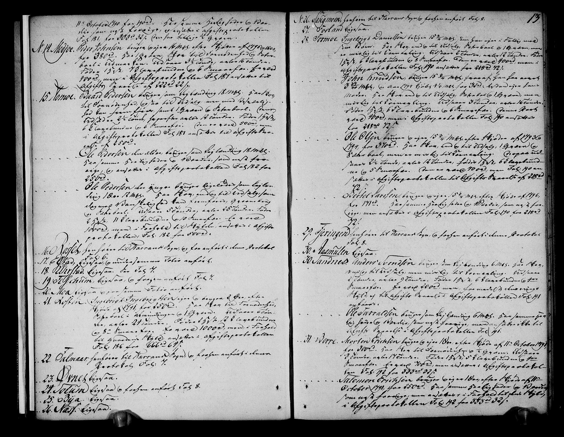 Rentekammeret inntil 1814, Realistisk ordnet avdeling, AV/RA-EA-4070/N/Ne/Nea/L0153: Namdalen fogderi. Deliberasjonsprotokoll, 1803, s. 14
