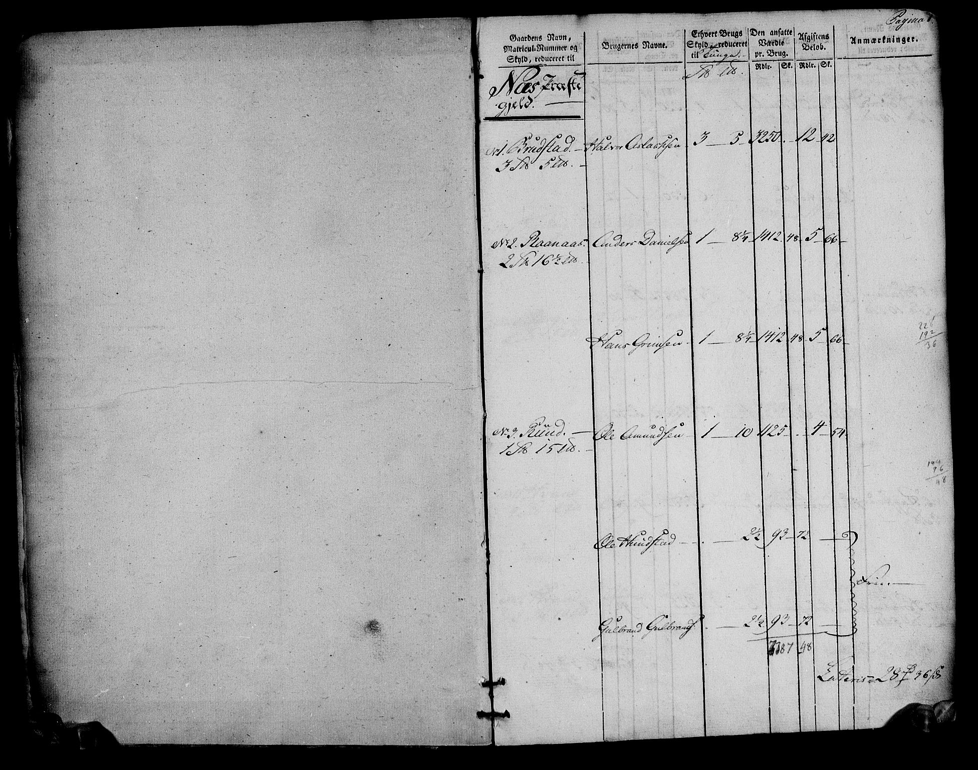 Rentekammeret inntil 1814, Realistisk ordnet avdeling, RA/EA-4070/N/Ne/Nea/L0023: Øvre Romerike fogderi. Oppebørselsregister, 1803-1804, s. 2