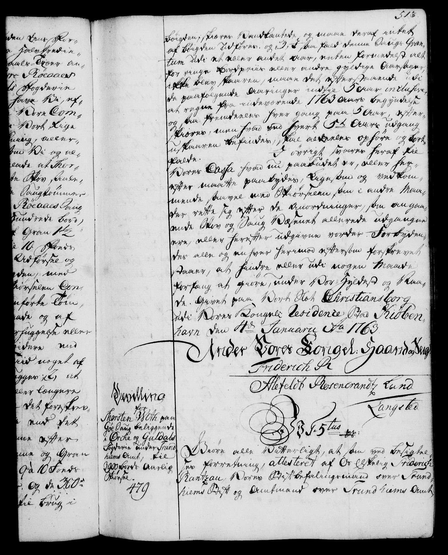 Rentekammeret, Kammerkanselliet, RA/EA-3111/G/Gg/Gga/L0007: Norsk ekspedisjonsprotokoll med register (merket RK 53.7), 1759-1768, s. 513