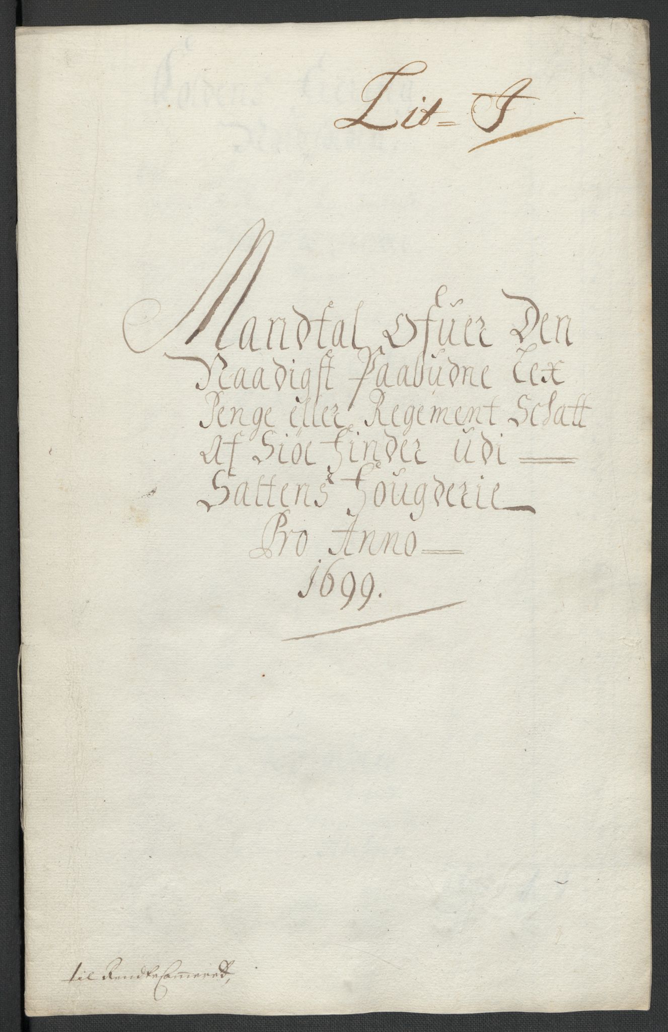 Rentekammeret inntil 1814, Reviderte regnskaper, Fogderegnskap, RA/EA-4092/R66/L4579: Fogderegnskap Salten, 1697-1700, s. 286