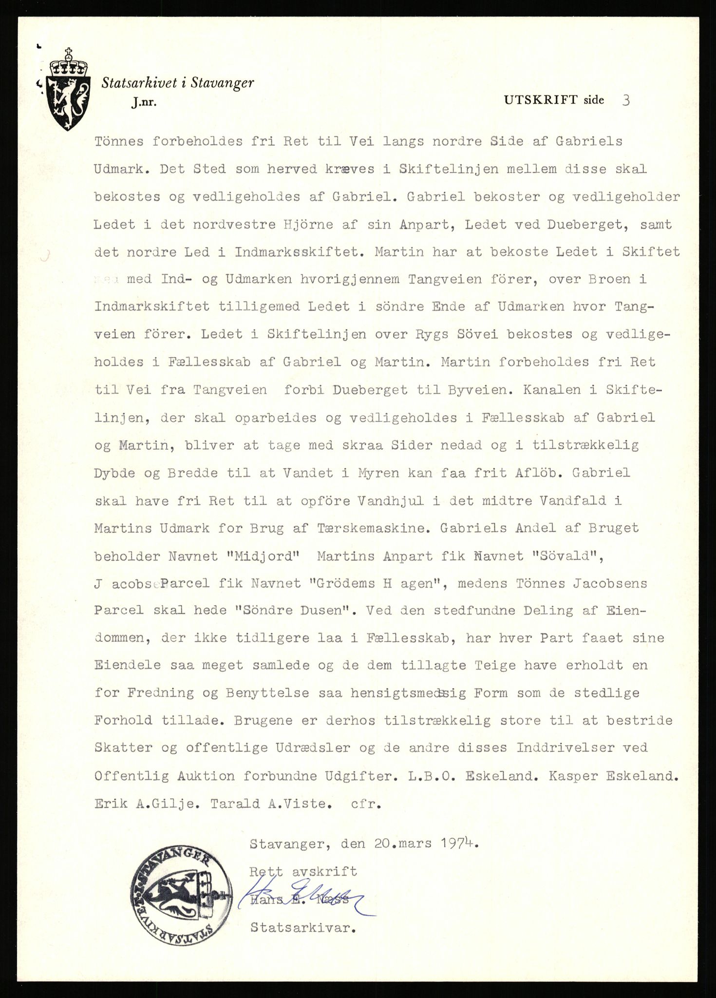 Statsarkivet i Stavanger, AV/SAST-A-101971/03/Y/Yj/L0027: Avskrifter sortert etter gårdsnavn: Gravdal - Grøtteland, 1750-1930, s. 274