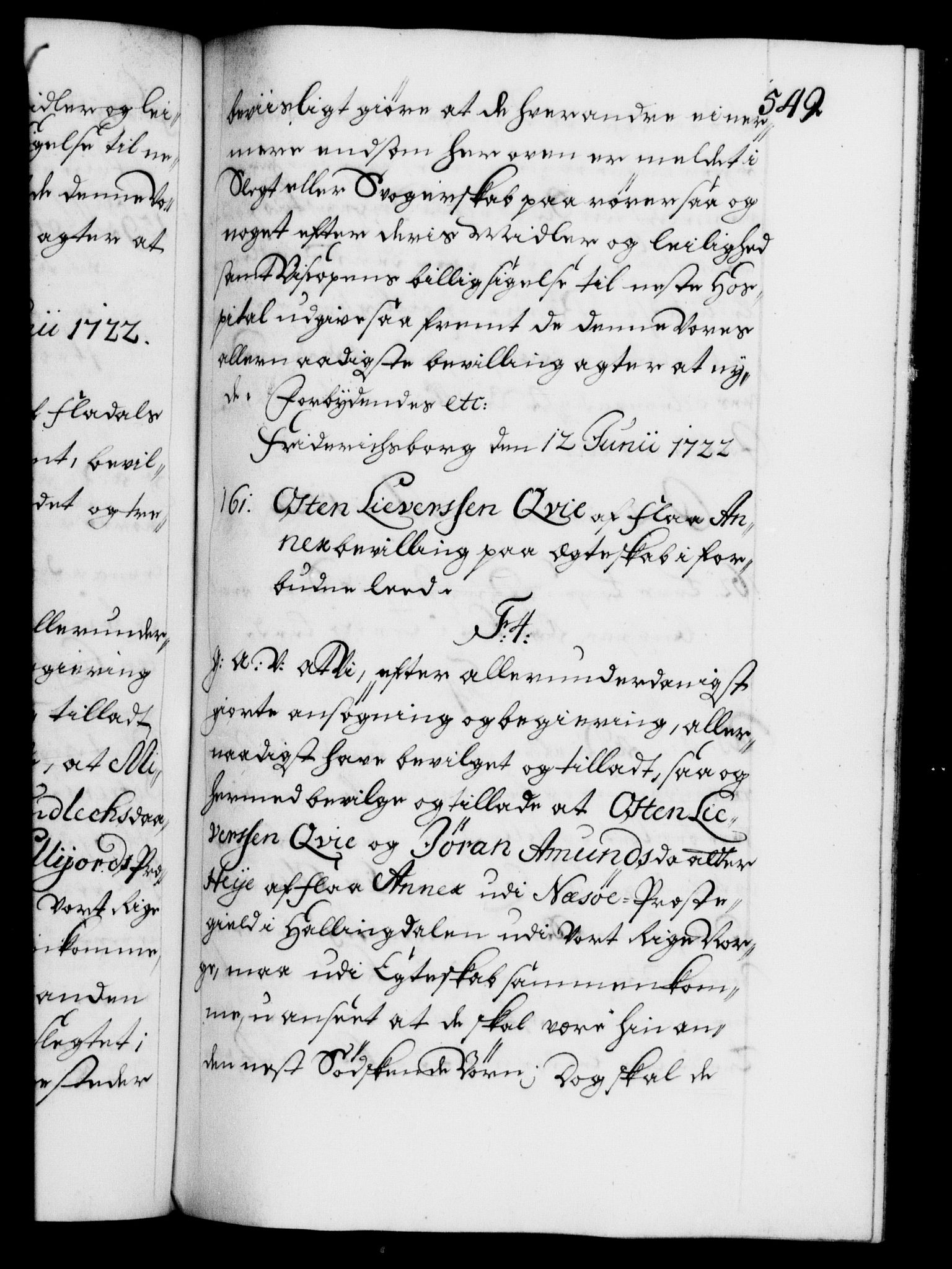 Danske Kanselli 1572-1799, RA/EA-3023/F/Fc/Fca/Fcaa/L0023: Norske registre, 1720-1722, s. 549a