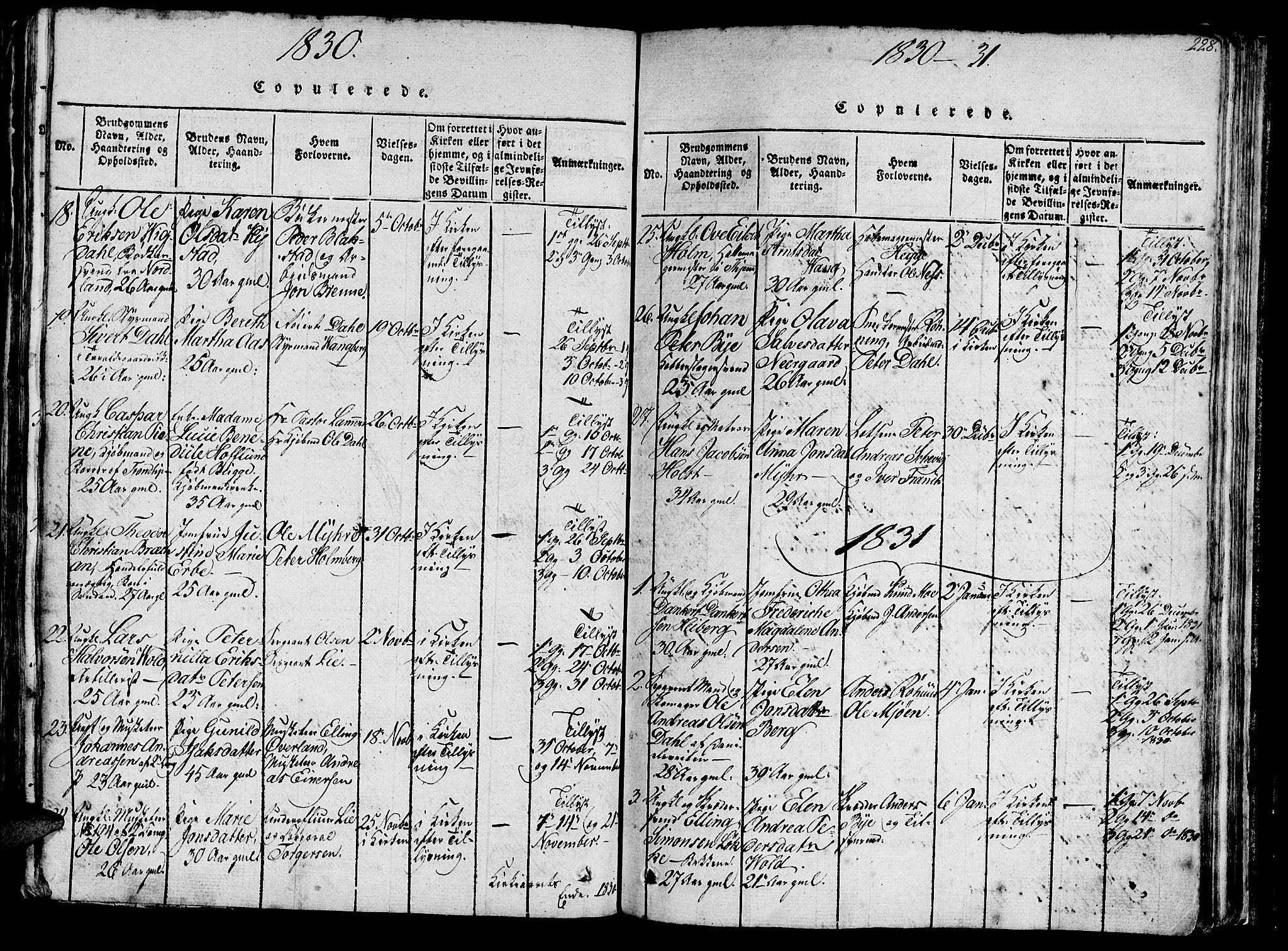 Ministerialprotokoller, klokkerbøker og fødselsregistre - Sør-Trøndelag, AV/SAT-A-1456/602/L0135: Klokkerbok nr. 602C03, 1815-1832, s. 228
