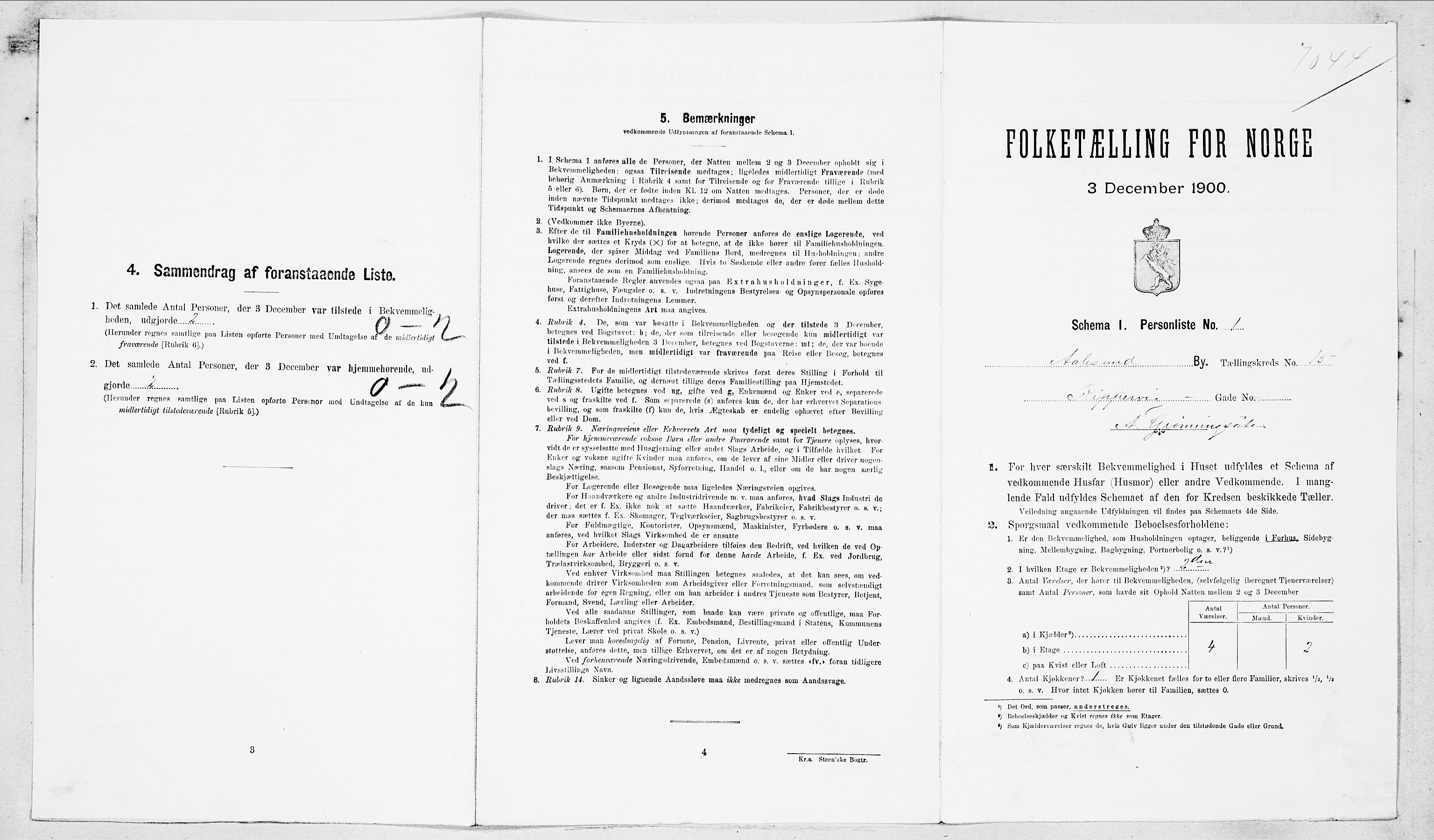 SAT, Folketelling 1900 for 1501 Ålesund kjøpstad, 1900, s. 3460
