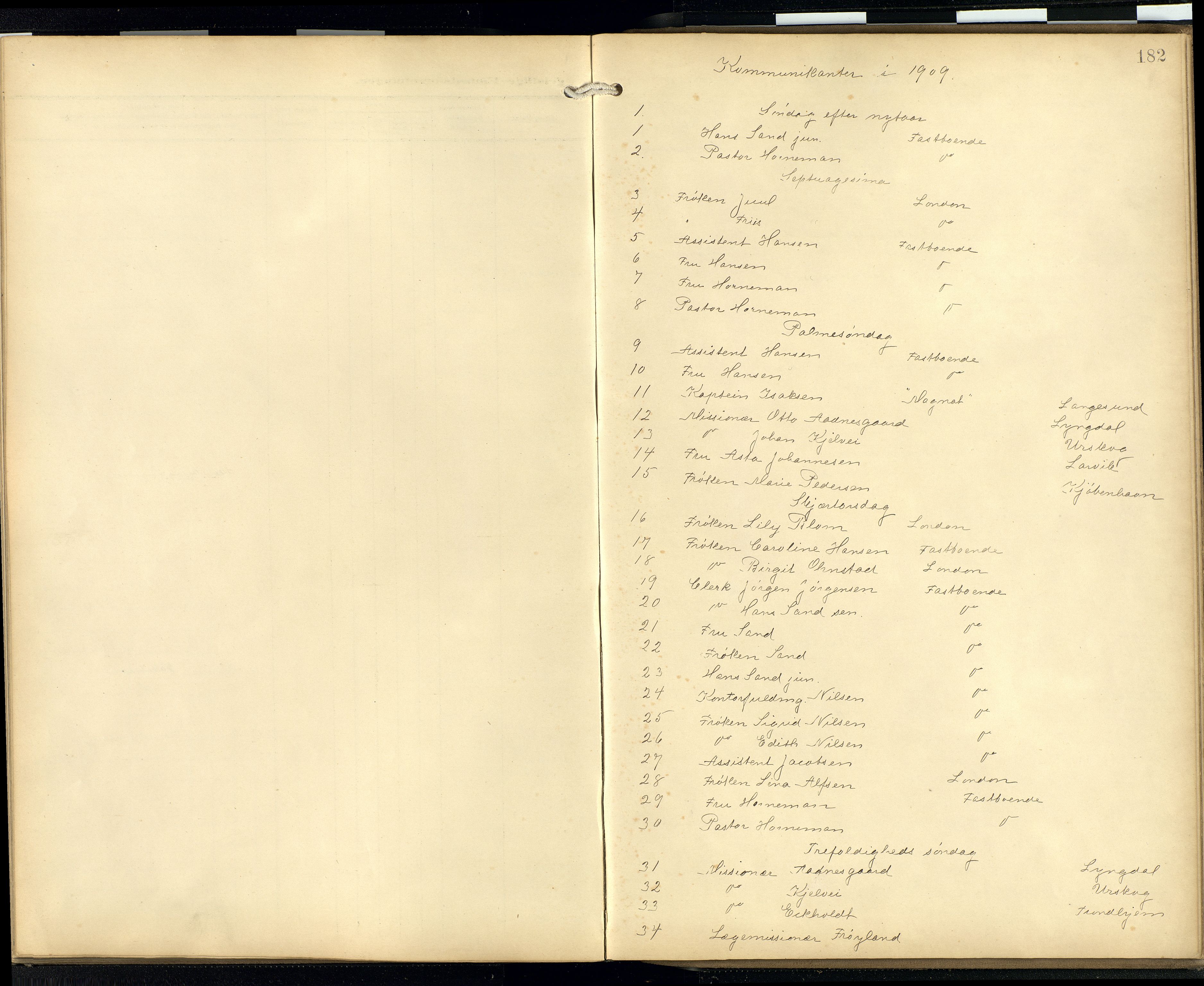Den norske sjømannsmisjon i utlandet/London m/bistasjoner, AV/SAB-SAB/PA-0103/H/Ha/L0003: Ministerialbok nr. A 3, 1903-1934, s. 181b-182a