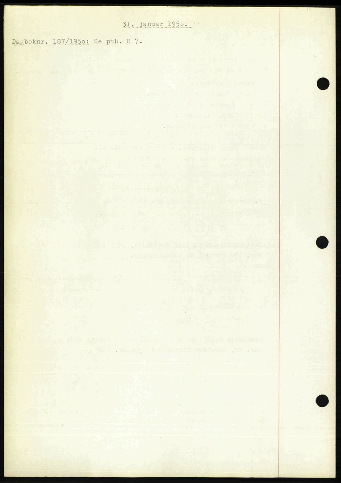 Nedenes sorenskriveri, SAK/1221-0006/G/Gb/Gba/L0062: Pantebok nr. A14, 1949-1950, Dagboknr: 187/1950