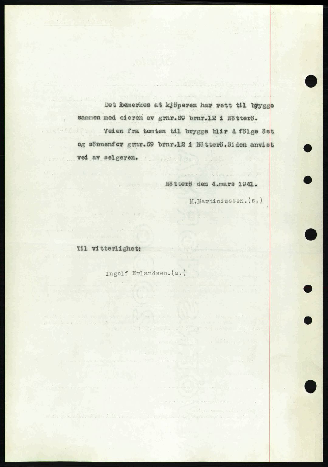 Tønsberg sorenskriveri, AV/SAKO-A-130/G/Ga/Gaa/L0009: Pantebok nr. A9, 1940-1941, Dagboknr: 549/1941