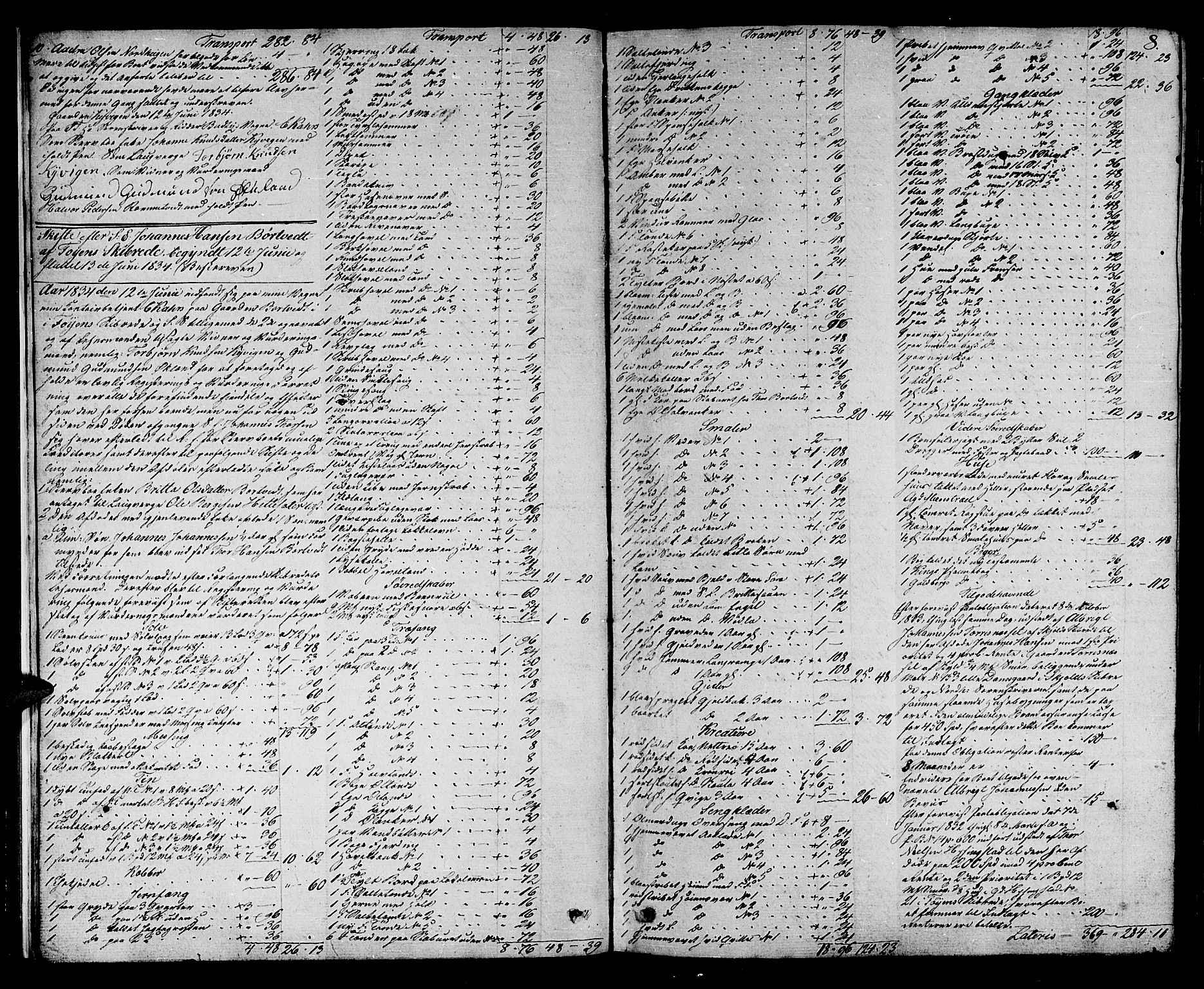 Sunnhordland sorenskrivar, AV/SAB-A-2401/1/H/Ha/Had/L0004: Skifteprotokollar. Føyen, Fjære og Våg. Register i protokoll., 1834-1838, s. 7b-8a