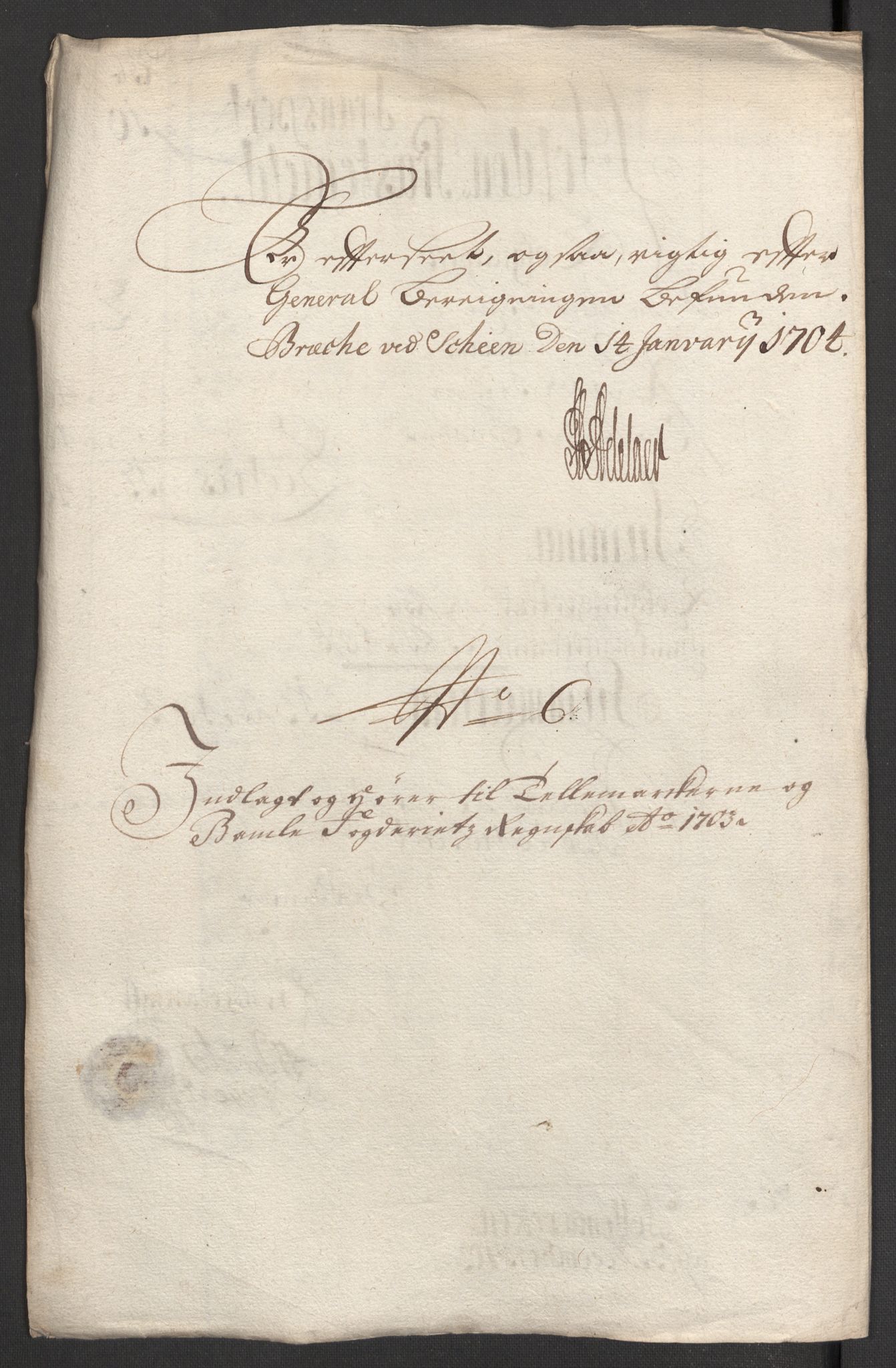 Rentekammeret inntil 1814, Reviderte regnskaper, Fogderegnskap, AV/RA-EA-4092/R36/L2109: Fogderegnskap Øvre og Nedre Telemark og Bamble, 1703, s. 15