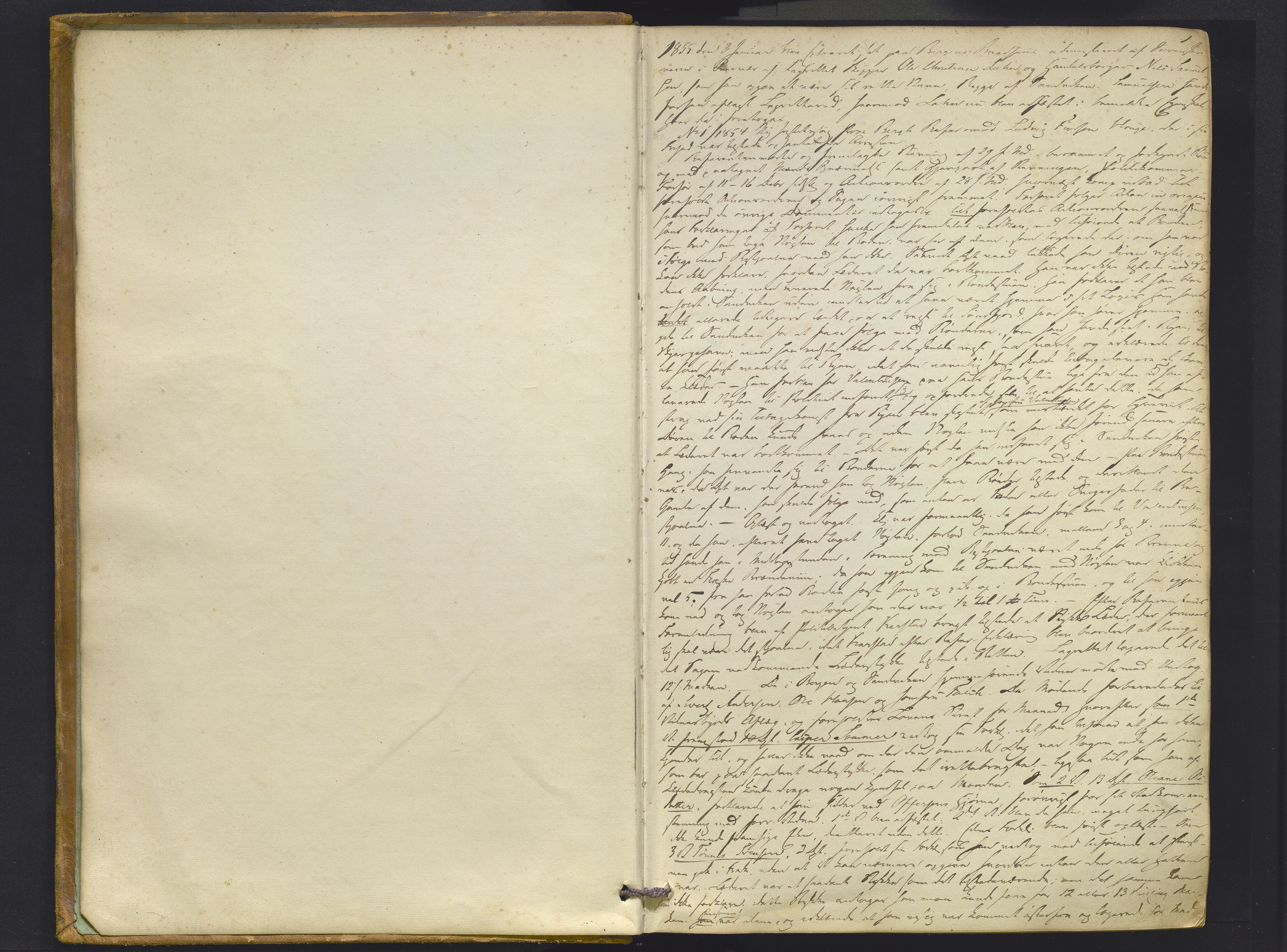 Midhordland sorenskriveri, AV/SAB-A-3001/1/F/Fc/Fcb/L0003: Ekstrarettsprotokollar, 1855-1858, s. 1a