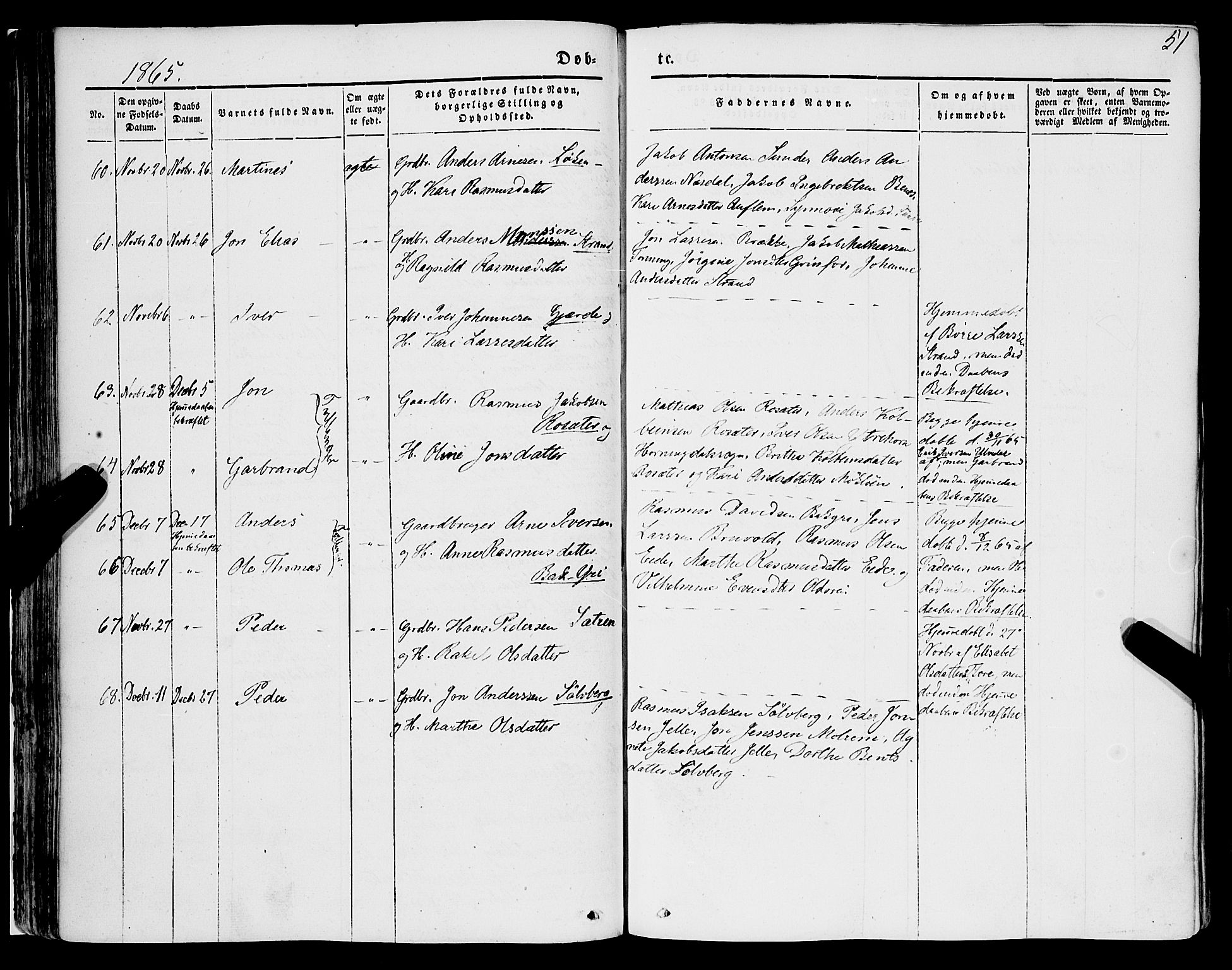 Innvik sokneprestembete, AV/SAB-A-80501: Ministerialbok nr. A 5, 1847-1865, s. 51