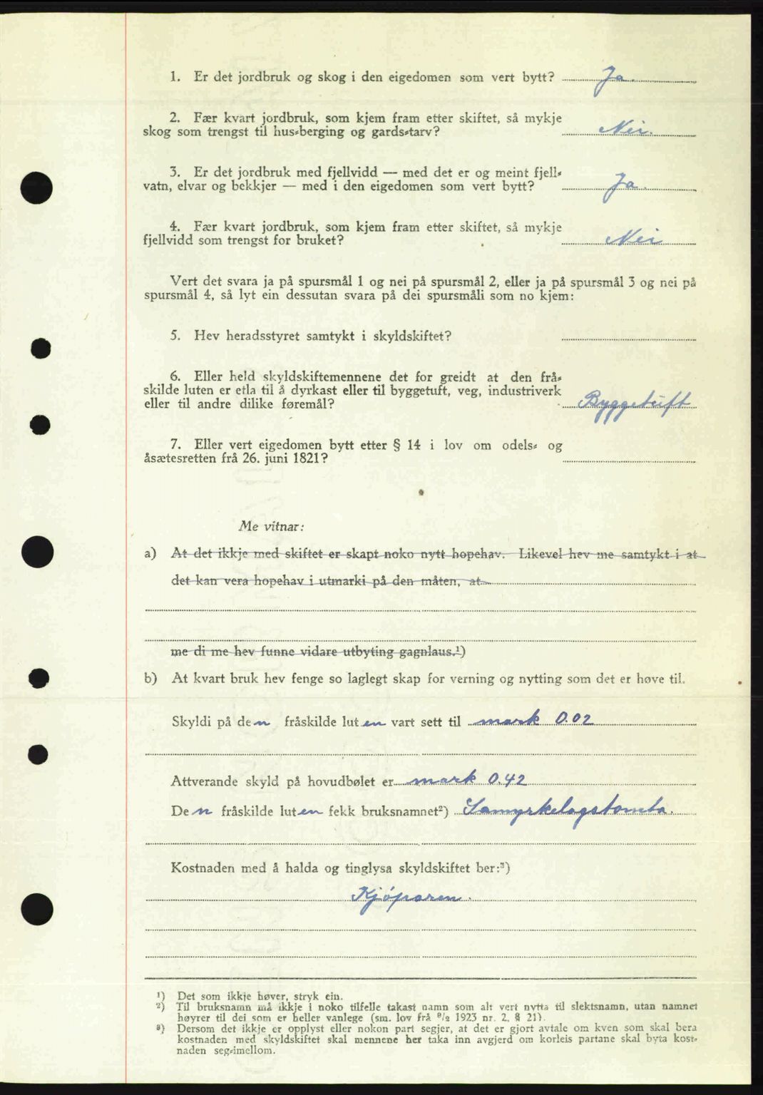 Nordre Sunnmøre sorenskriveri, AV/SAT-A-0006/1/2/2C/2Ca: Pantebok nr. A32, 1949-1949, Dagboknr: 2462/1949