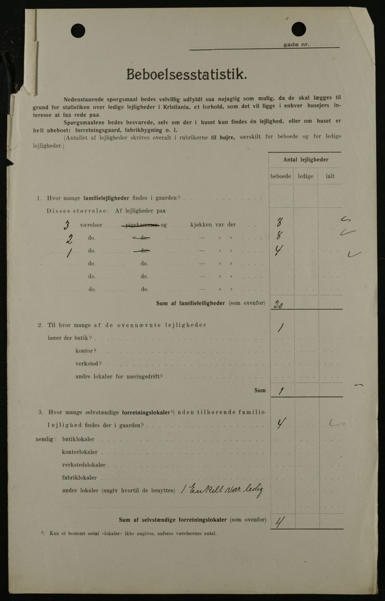 OBA, Kommunal folketelling 1.2.1908 for Kristiania kjøpstad, 1908, s. 41912