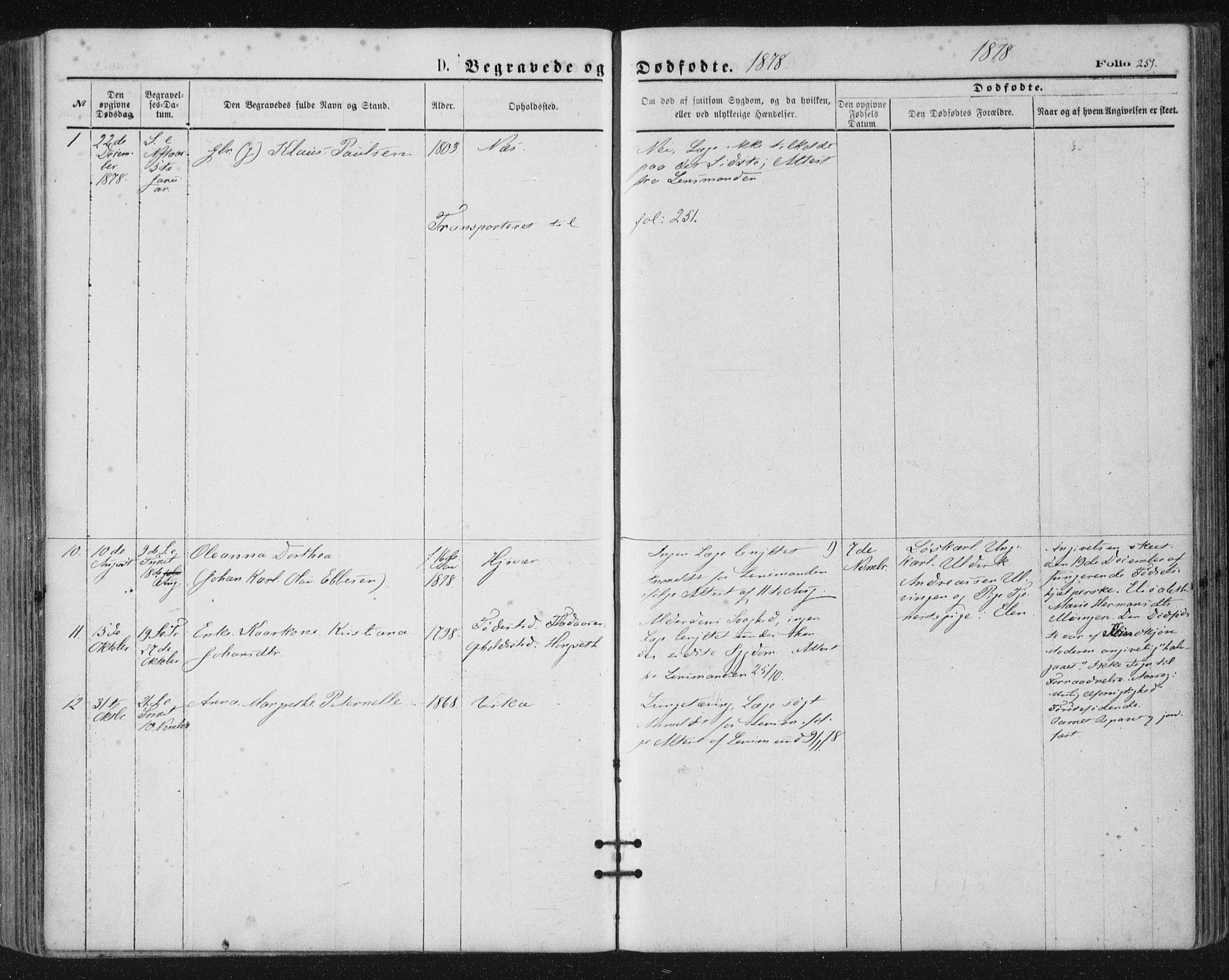 Ministerialprotokoller, klokkerbøker og fødselsregistre - Nordland, AV/SAT-A-1459/816/L0241: Ministerialbok nr. 816A07, 1870-1885, s. 251