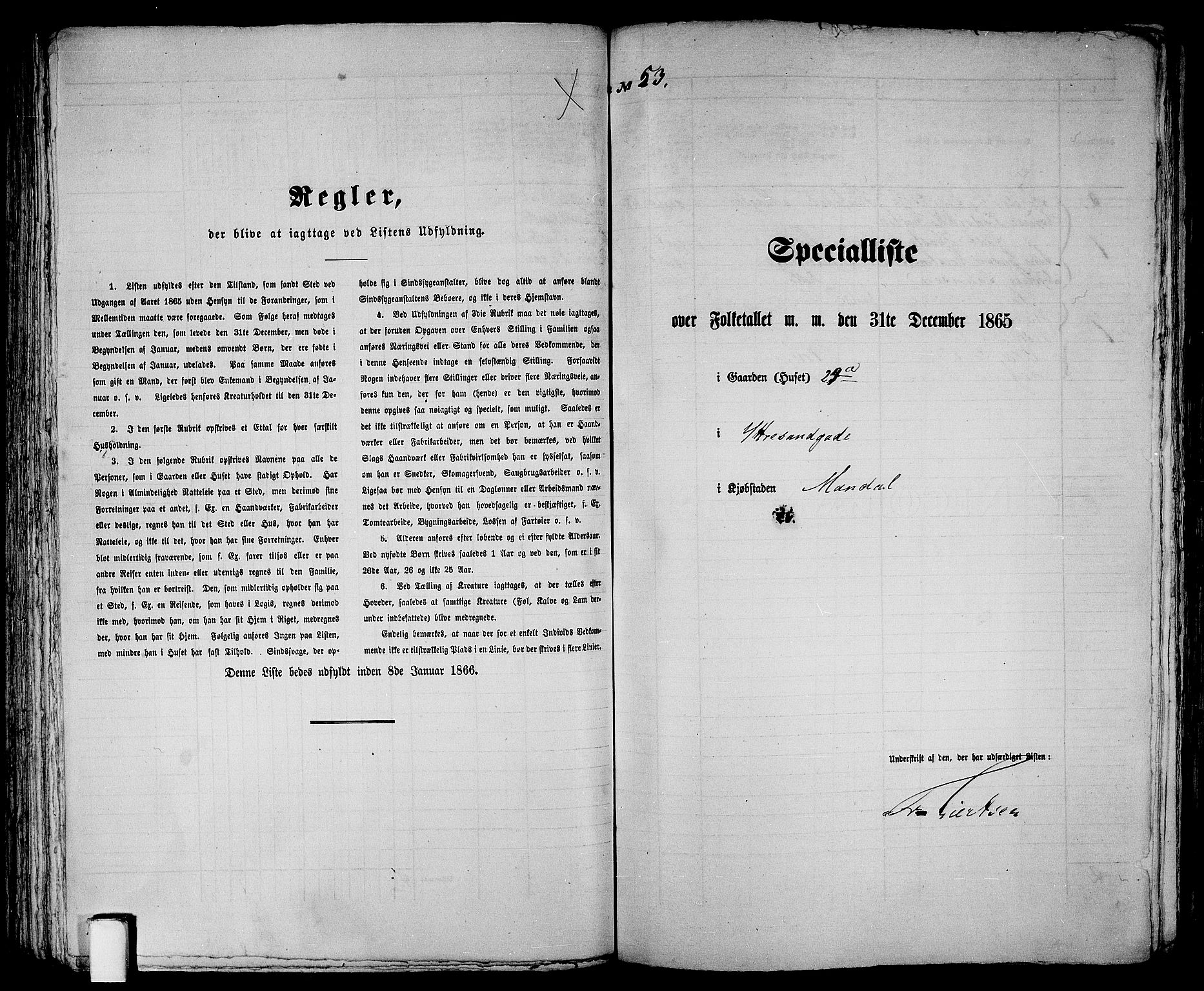 RA, Folketelling 1865 for 1002B Mandal prestegjeld, Mandal ladested, 1865, s. 107