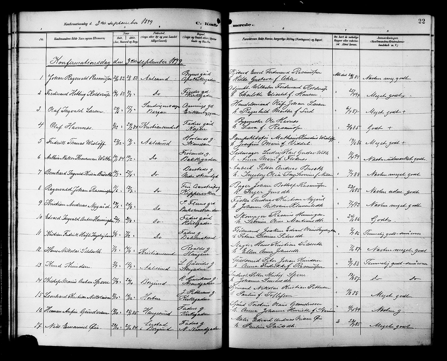 Ministerialprotokoller, klokkerbøker og fødselsregistre - Møre og Romsdal, AV/SAT-A-1454/529/L0469: Klokkerbok nr. 529C06, 1898-1906, s. 22