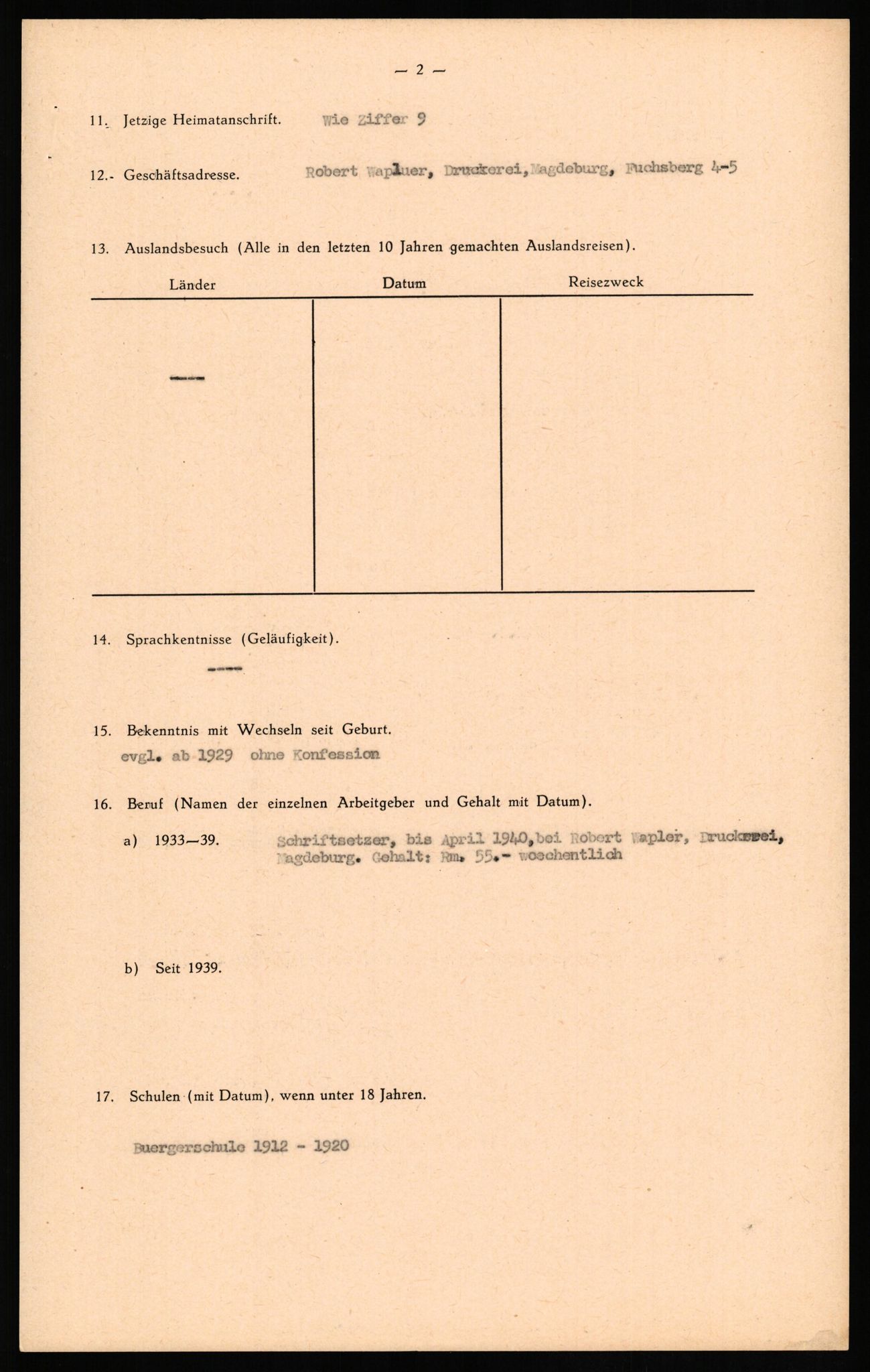 Forsvaret, Forsvarets overkommando II, AV/RA-RAFA-3915/D/Db/L0017: CI Questionaires. Tyske okkupasjonsstyrker i Norge. Tyskere., 1945-1946, s. 416