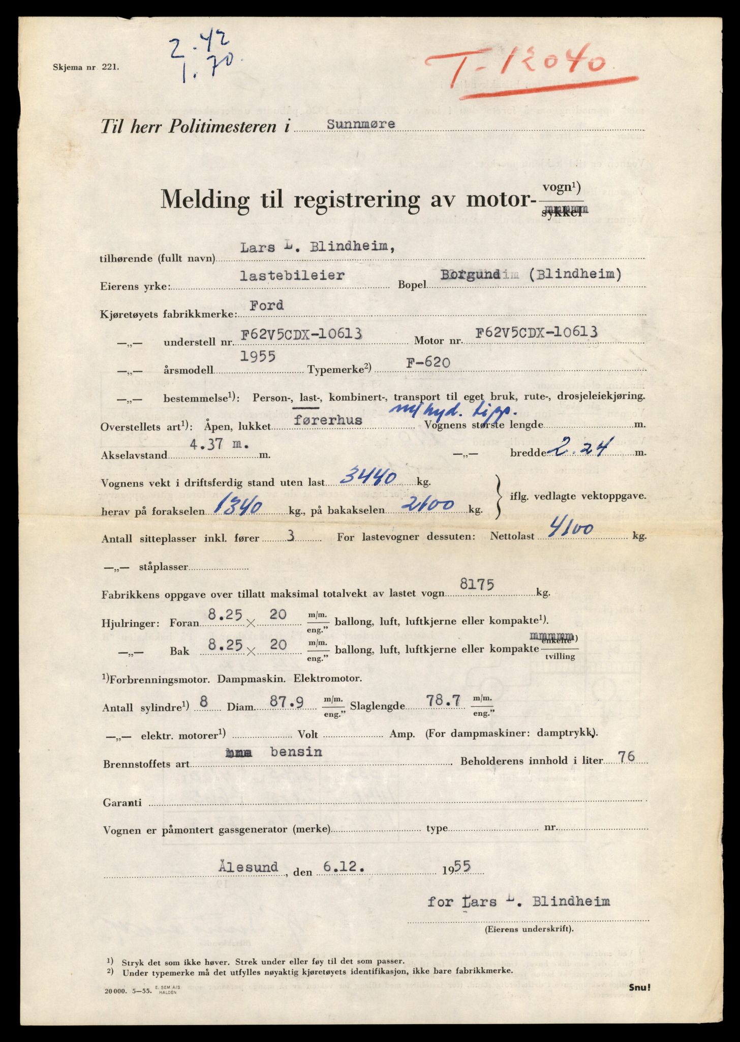 Møre og Romsdal vegkontor - Ålesund trafikkstasjon, AV/SAT-A-4099/F/Fe/L0035: Registreringskort for kjøretøy T 12653 - T 12829, 1927-1998, s. 807