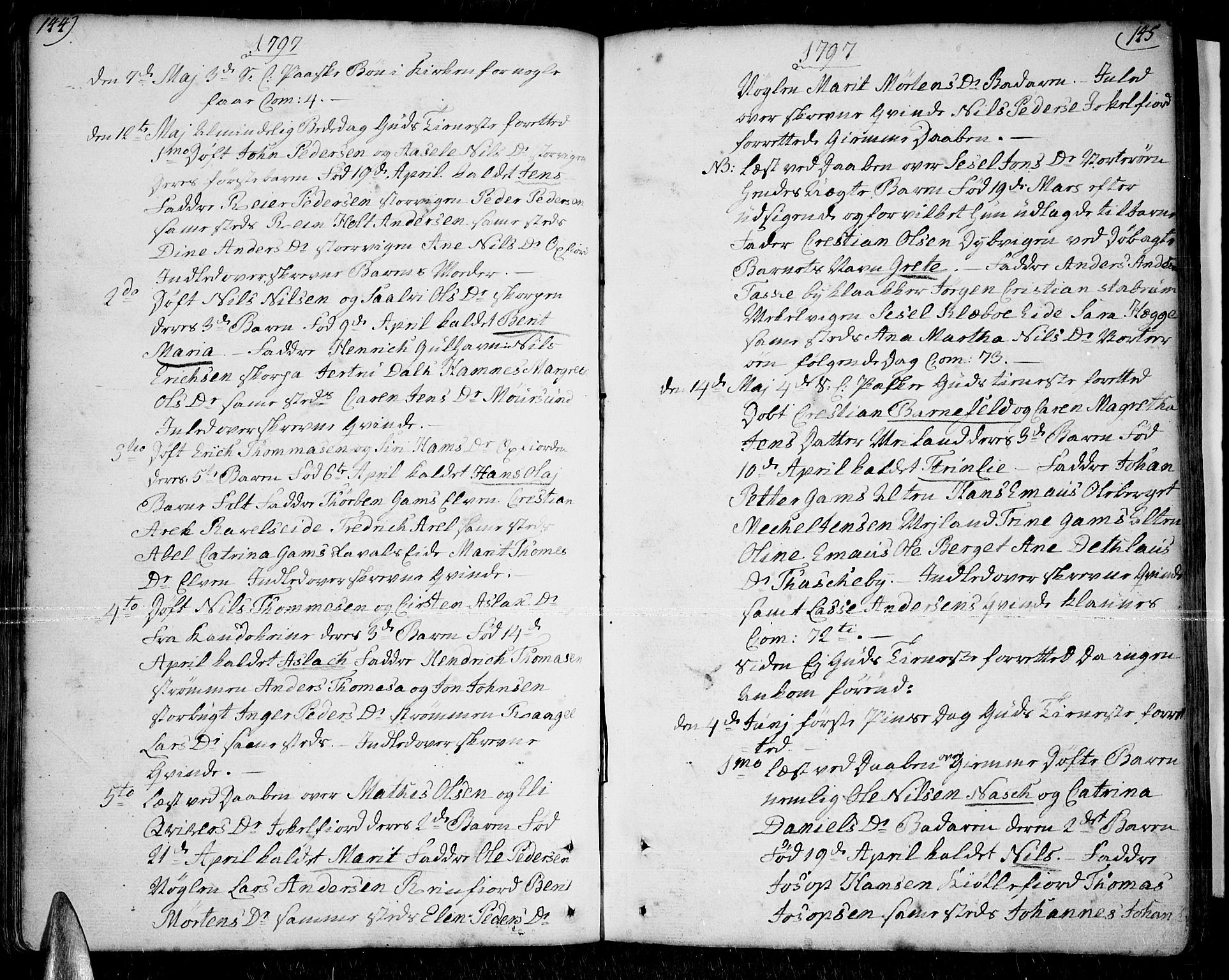 Skjervøy sokneprestkontor, SATØ/S-1300/H/Ha/Haa/L0002kirke: Ministerialbok nr. 2, 1781-1817, s. 144-145