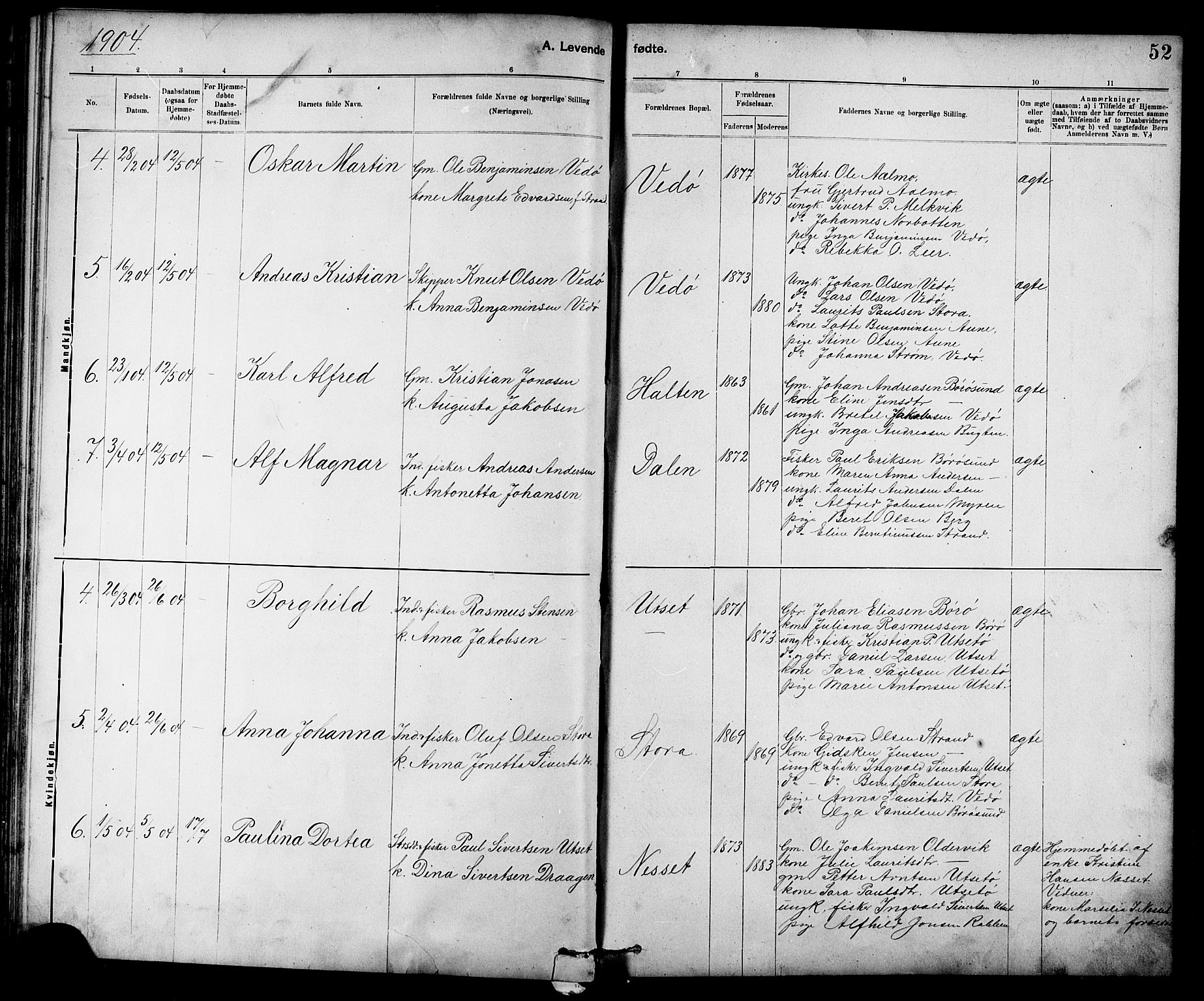 Ministerialprotokoller, klokkerbøker og fødselsregistre - Sør-Trøndelag, AV/SAT-A-1456/639/L0573: Klokkerbok nr. 639C01, 1890-1905, s. 52