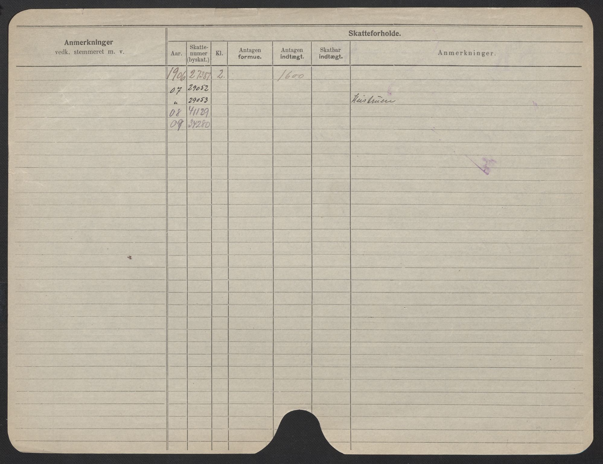 Oslo folkeregister, Registerkort, AV/SAO-A-11715/F/Fa/Fac/L0024: Kvinner, 1906-1914, s. 1055b