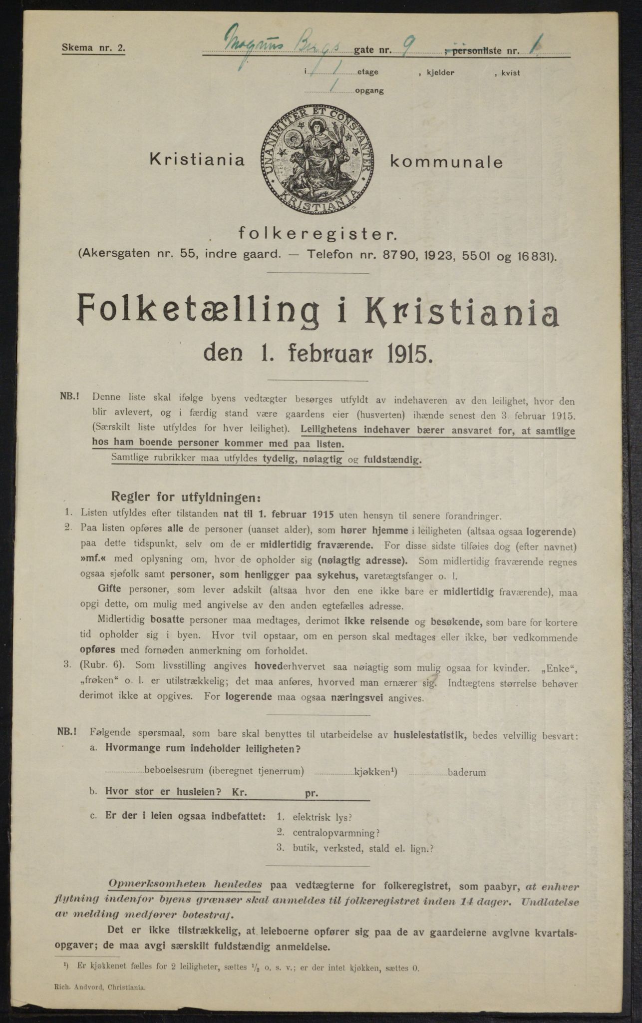 OBA, Kommunal folketelling 1.2.1915 for Kristiania, 1915, s. 58601