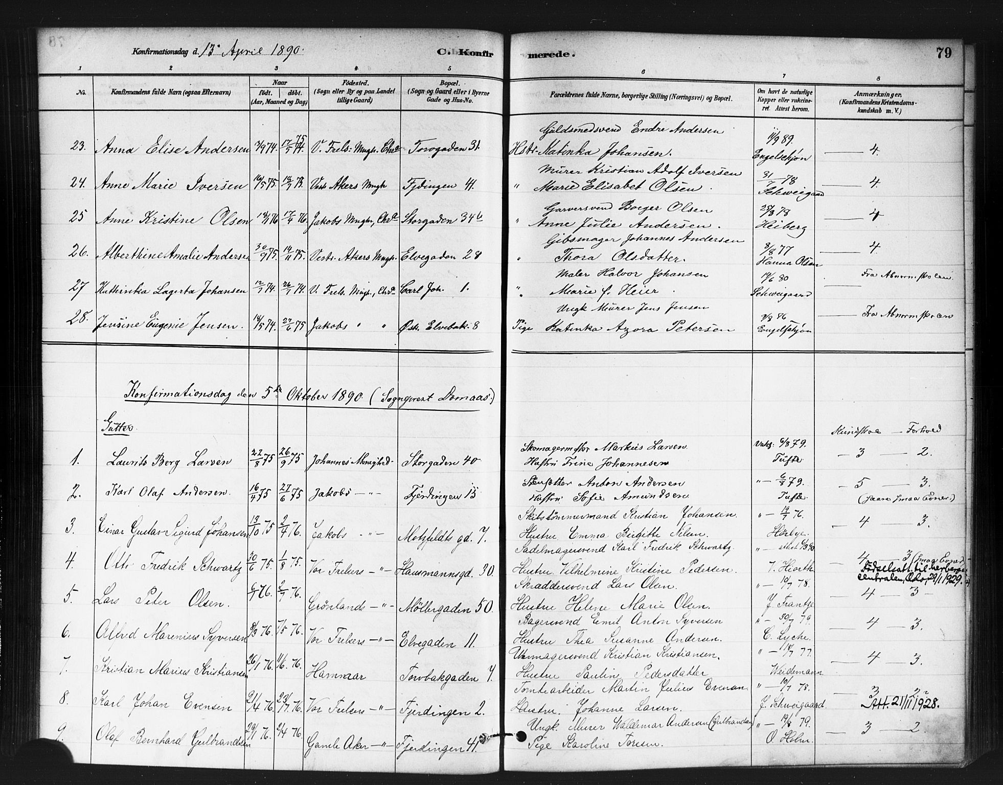 Jakob prestekontor Kirkebøker, AV/SAO-A-10850/F/Fa/L0004: Ministerialbok nr. 4, 1880-1894, s. 79