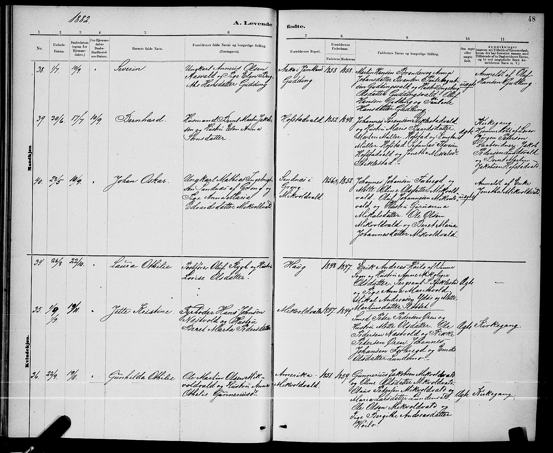 Ministerialprotokoller, klokkerbøker og fødselsregistre - Nord-Trøndelag, SAT/A-1458/723/L0256: Klokkerbok nr. 723C04, 1879-1890, s. 48