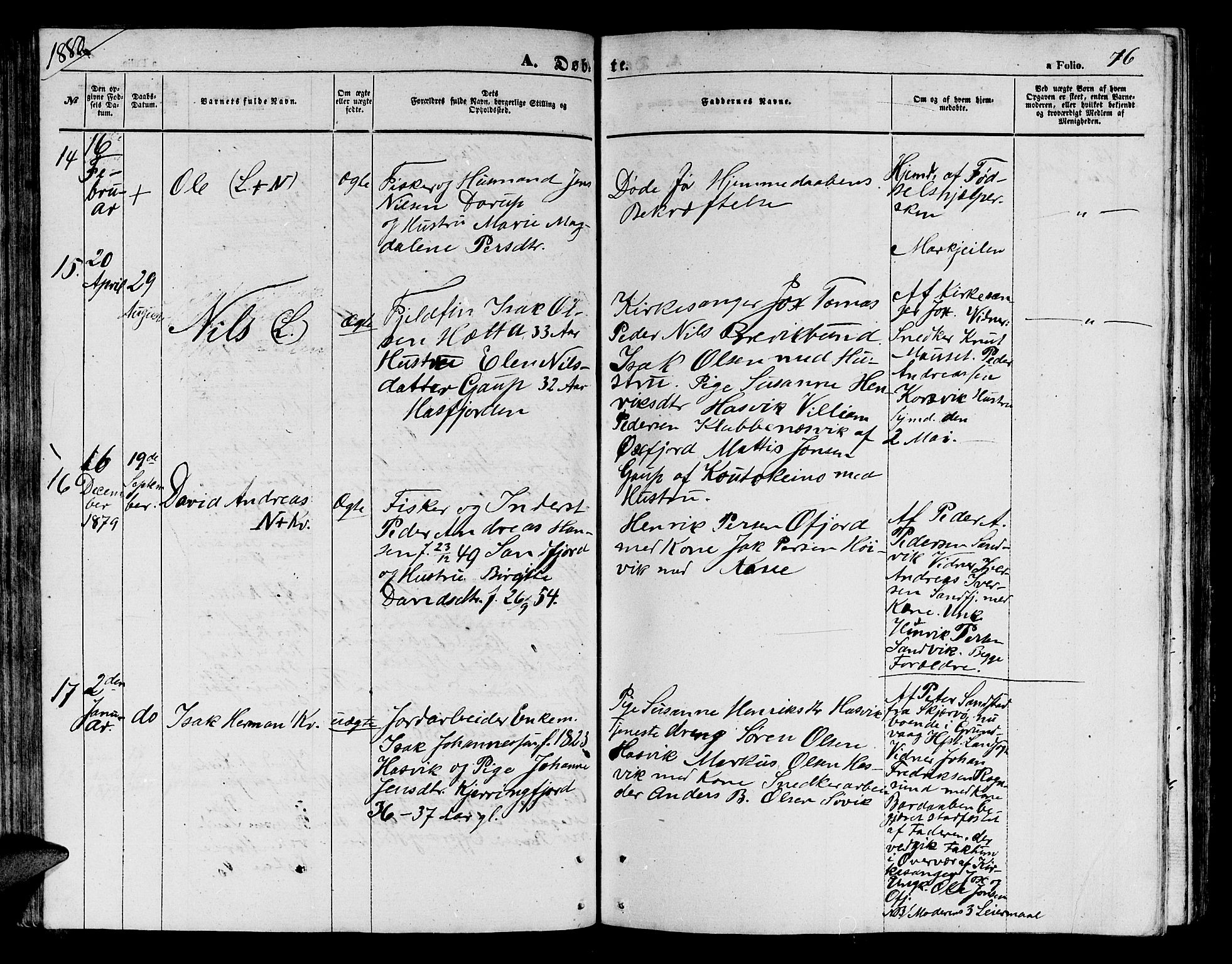 Loppa sokneprestkontor, AV/SATØ-S-1339/H/Hb/L0003klokker: Klokkerbok nr. 3, 1853-1880, s. 76