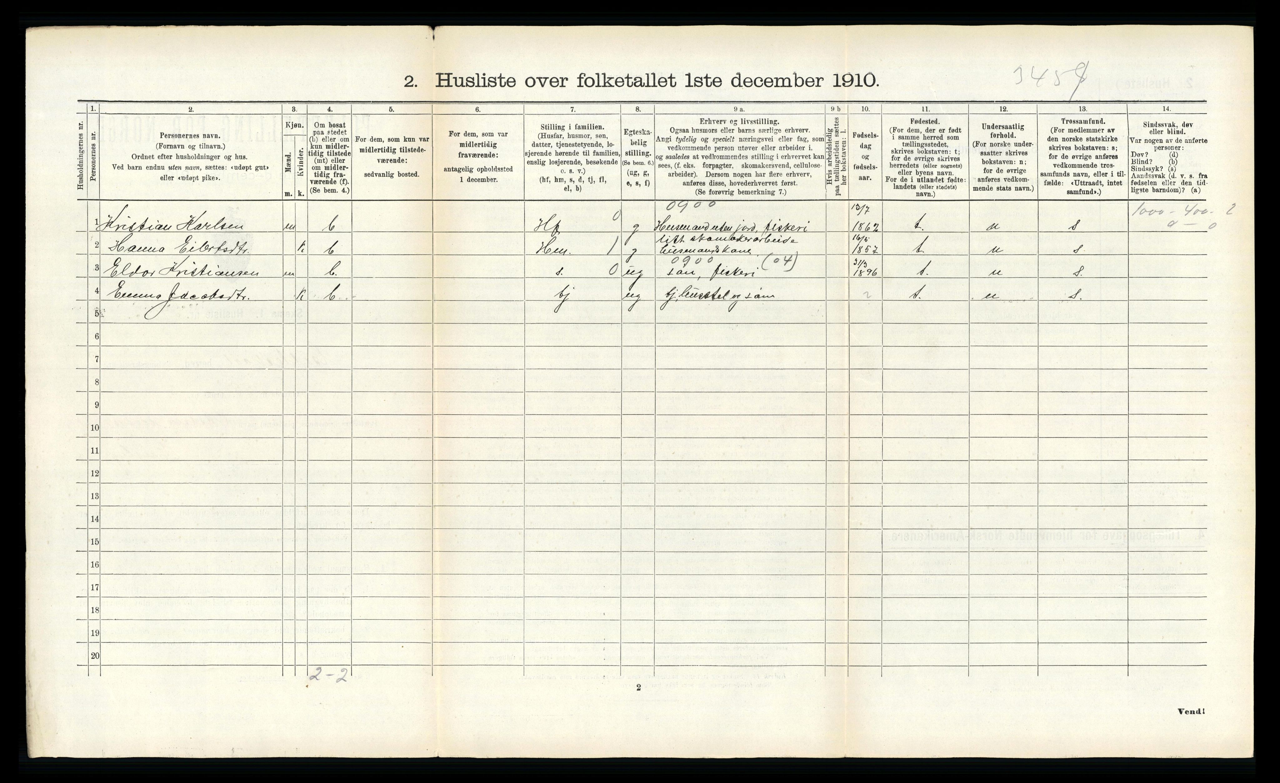 RA, Folketelling 1910 for 1838 Gildeskål herred, 1910, s. 948