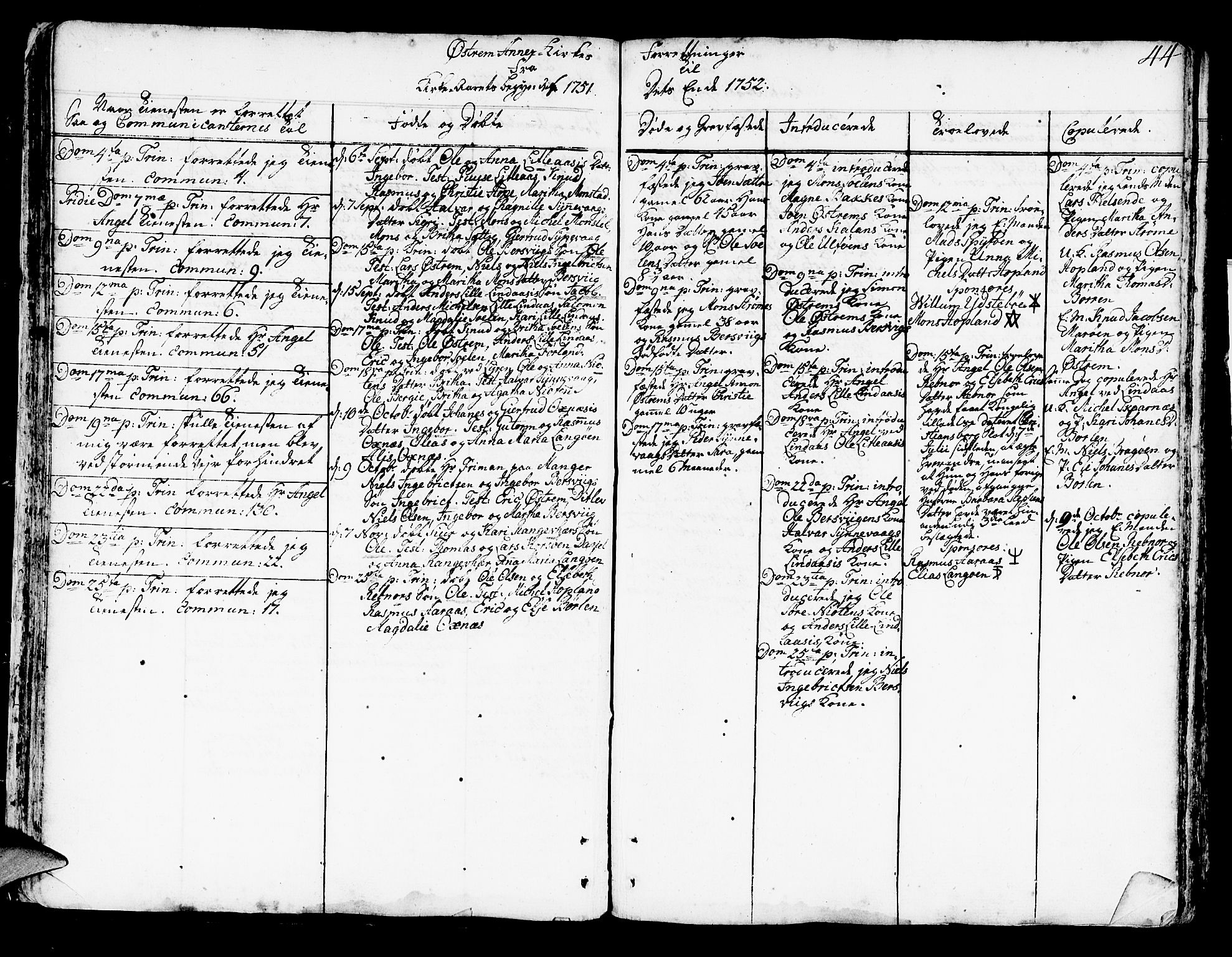 Lindås Sokneprestembete, SAB/A-76701/H/Haa: Ministerialbok nr. A 3, 1748-1764, s. 44