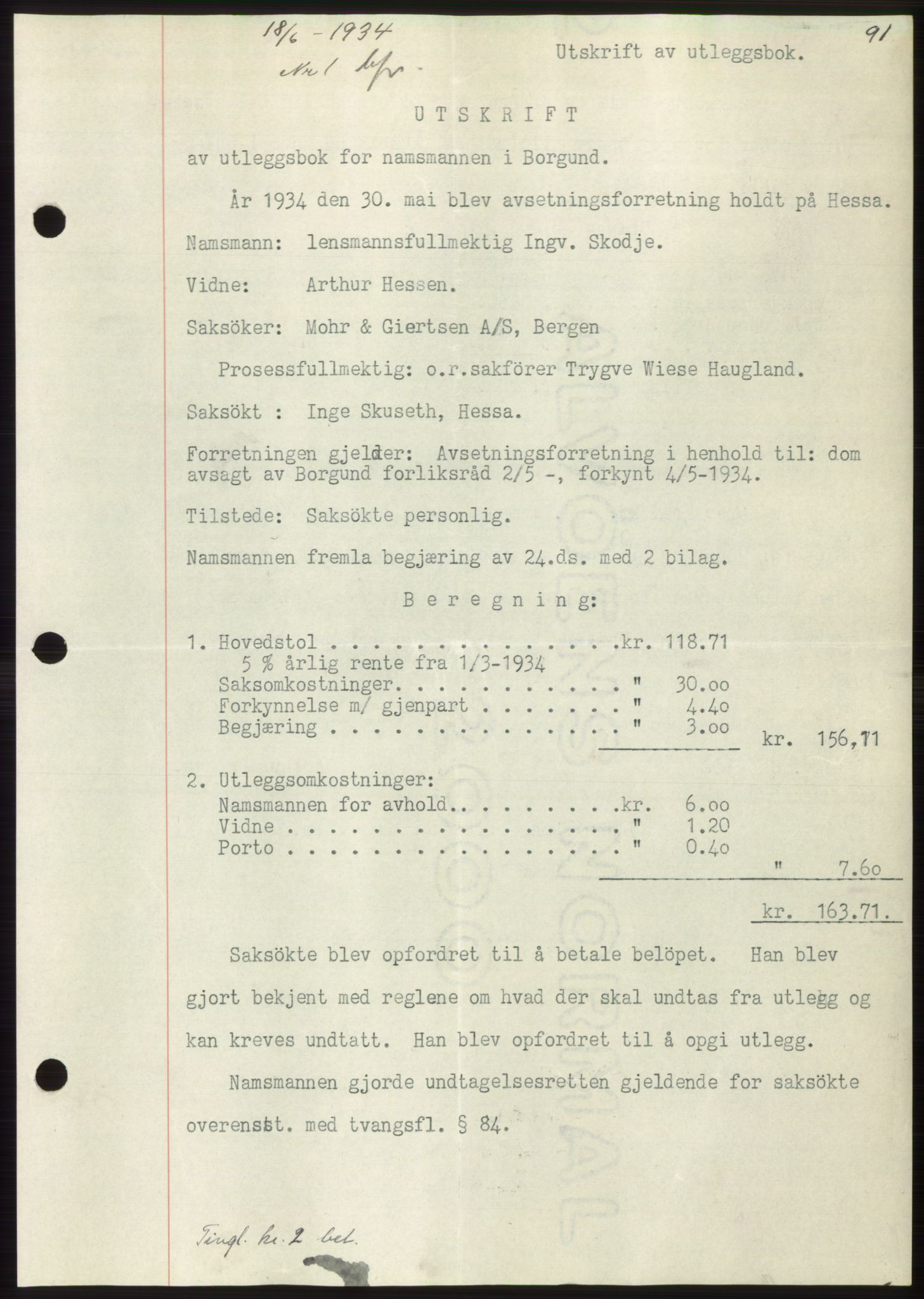 Nordre Sunnmøre sorenskriveri, SAT/A-0006/1/2/2C/2Ca/L0056: Pantebok nr. 56, 1934-1934, Tingl.dato: 18.06.1934