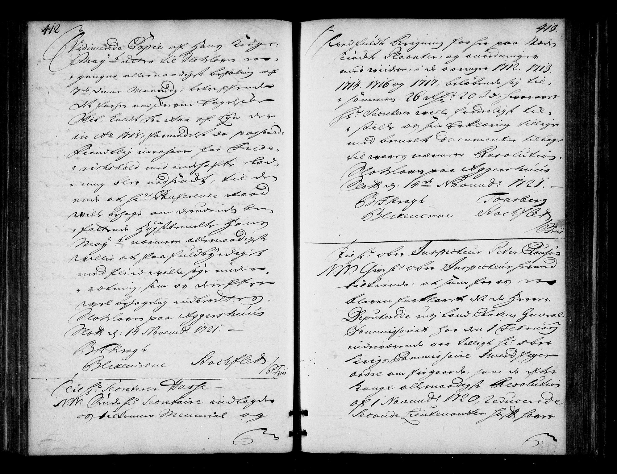 Stattholderembetet 1572-1771, AV/RA-EA-2870/Bd/L0013: Ordreprotokoll, 1720-1722, s. 412-413