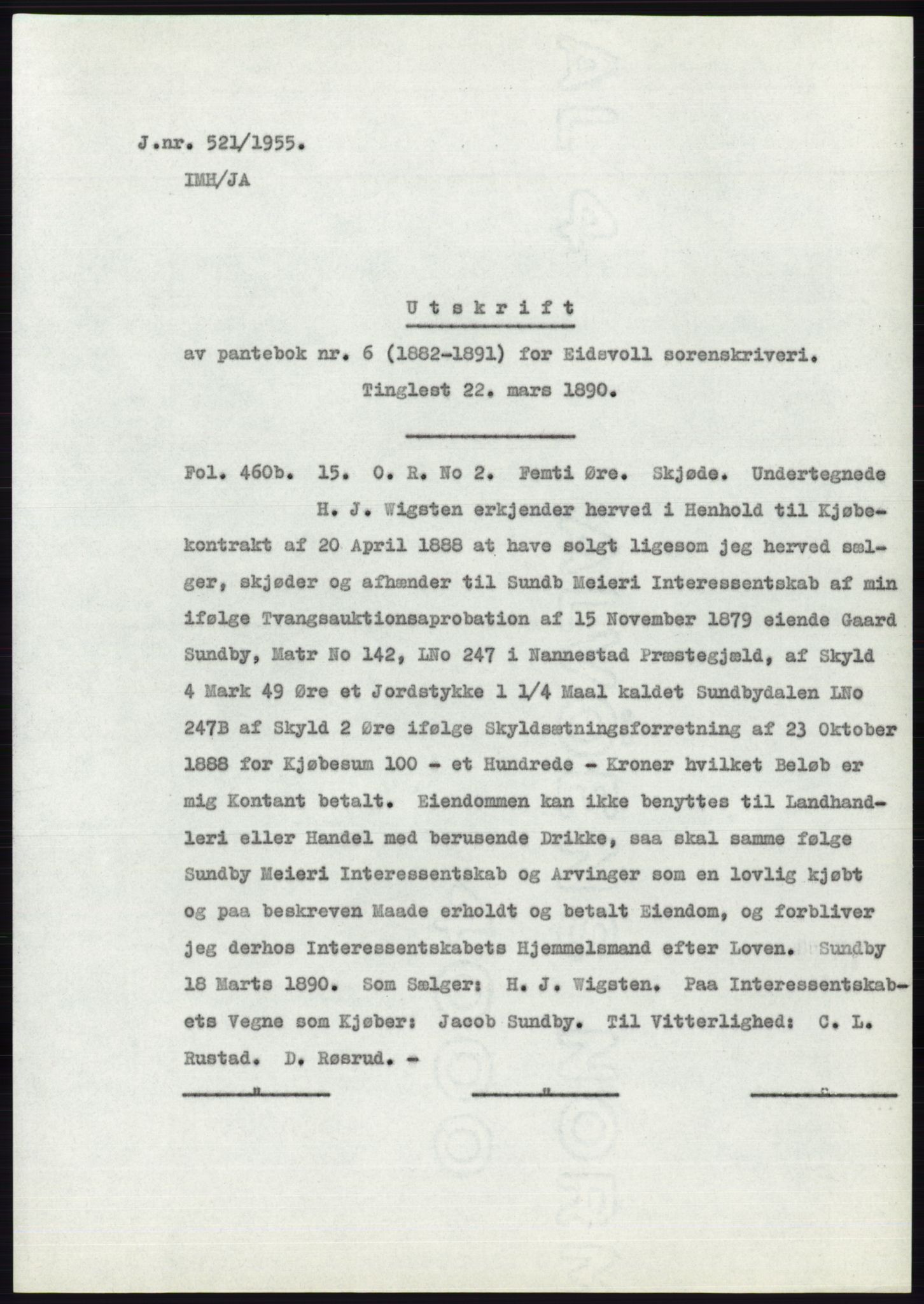 Statsarkivet i Oslo, SAO/A-10621/Z/Zd/L0002: Avskrifter, j.nr 5-691/1955, 1955, s. 372