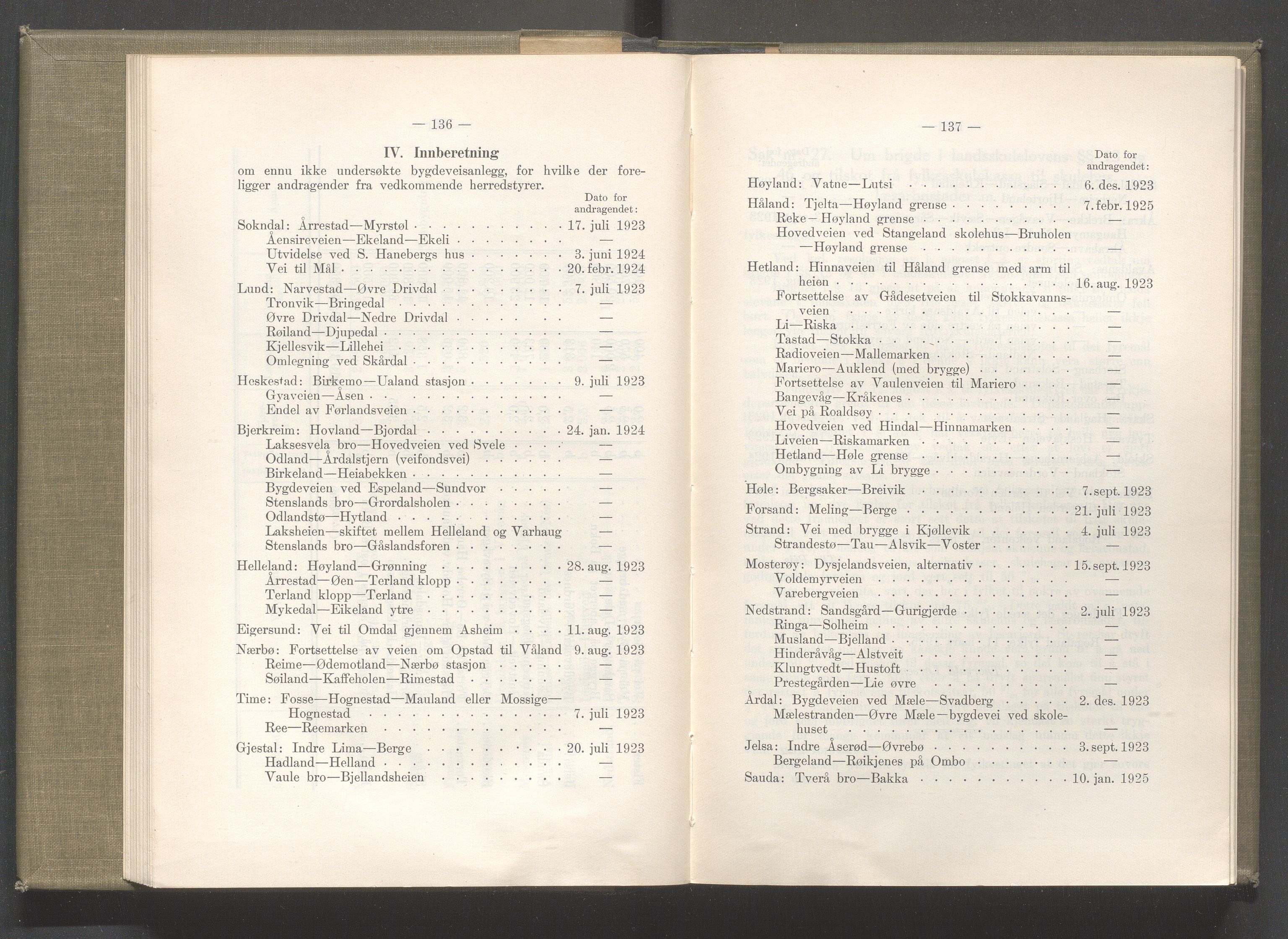 Rogaland fylkeskommune - Fylkesrådmannen , IKAR/A-900/A/Aa/Aaa/L0044: Møtebok , 1925, s. 136-137