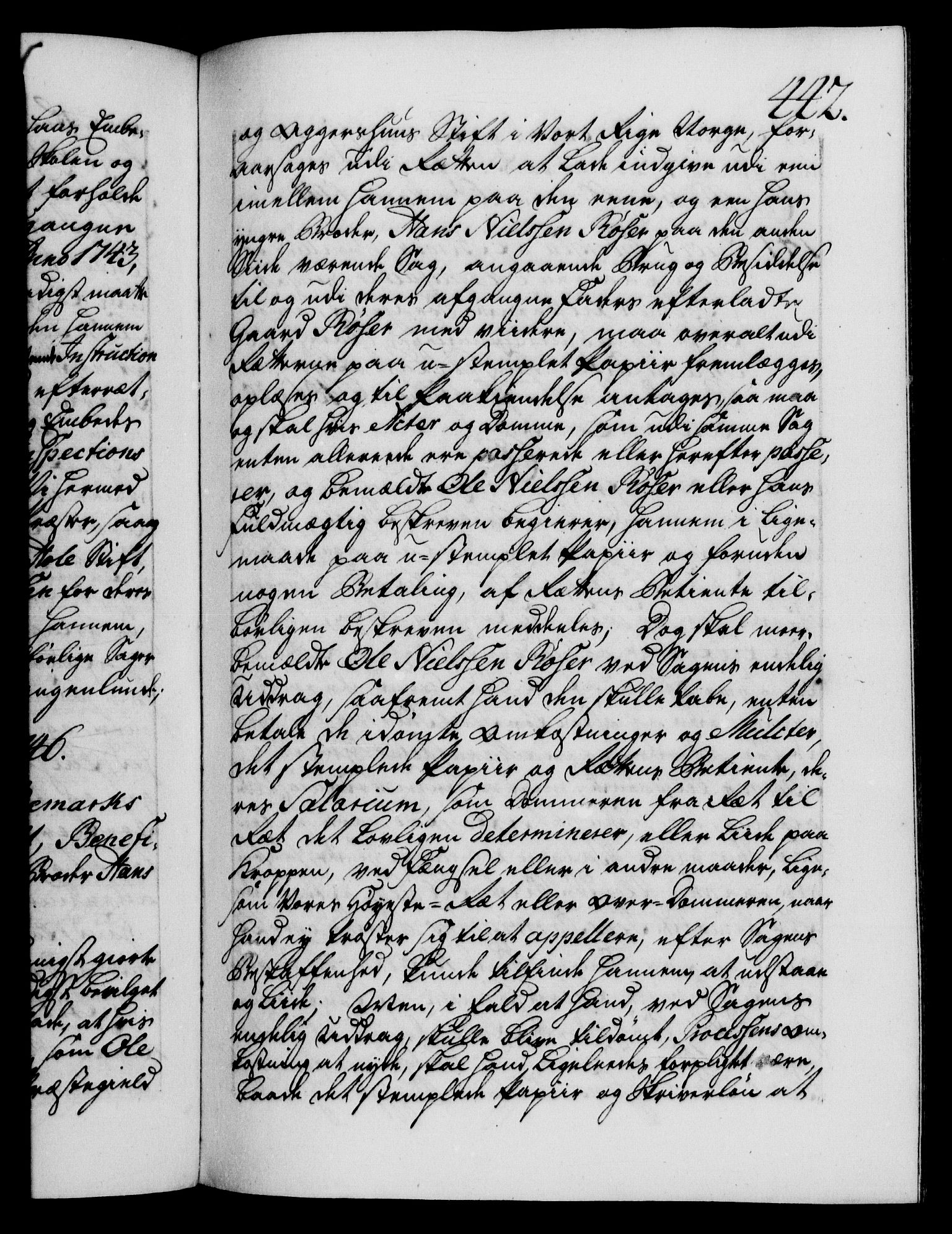 Danske Kanselli 1572-1799, AV/RA-EA-3023/F/Fc/Fca/Fcaa/L0034: Norske registre, 1745-1746, s. 442a