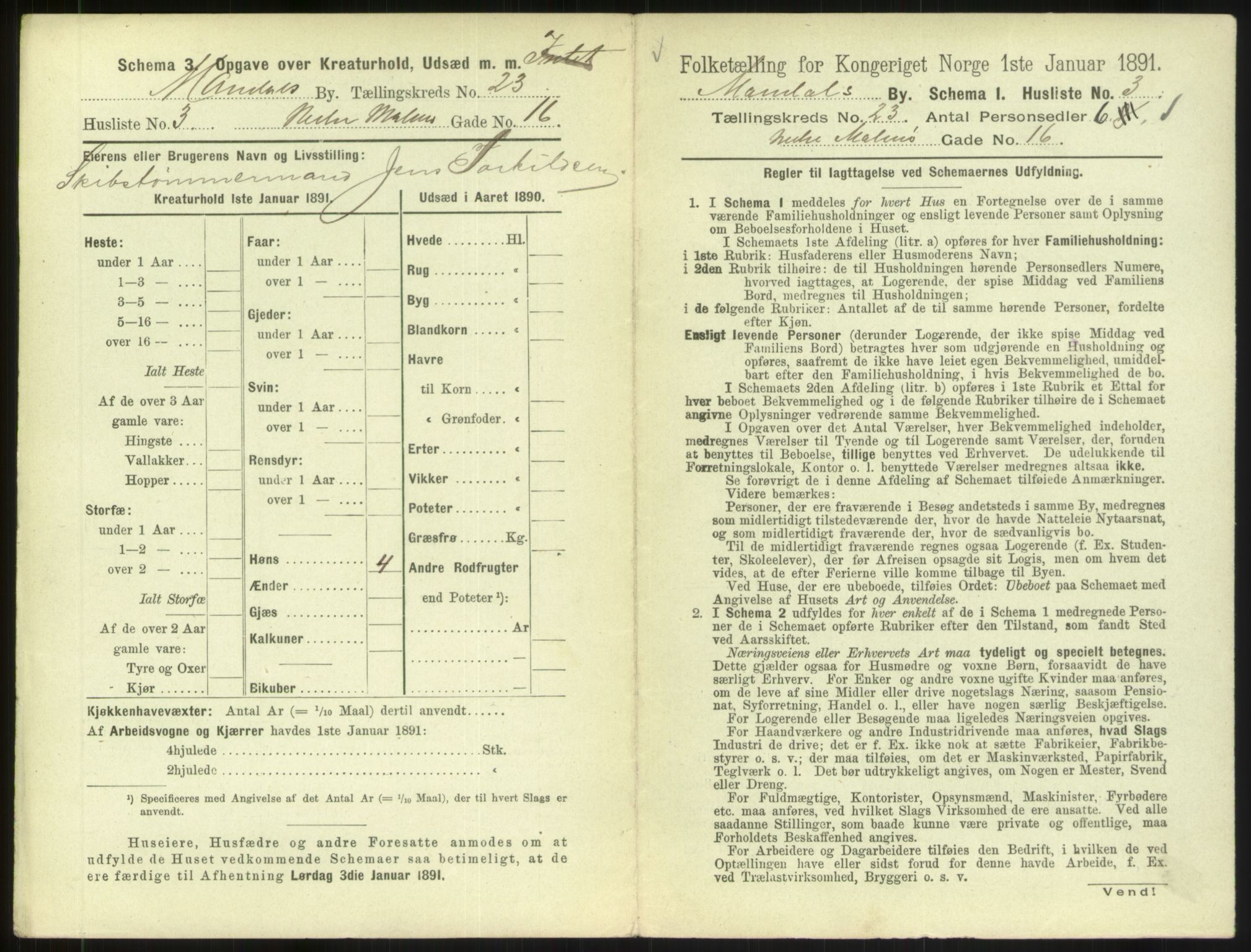 RA, Folketelling 1891 for 1002 Mandal ladested, 1891, s. 1021