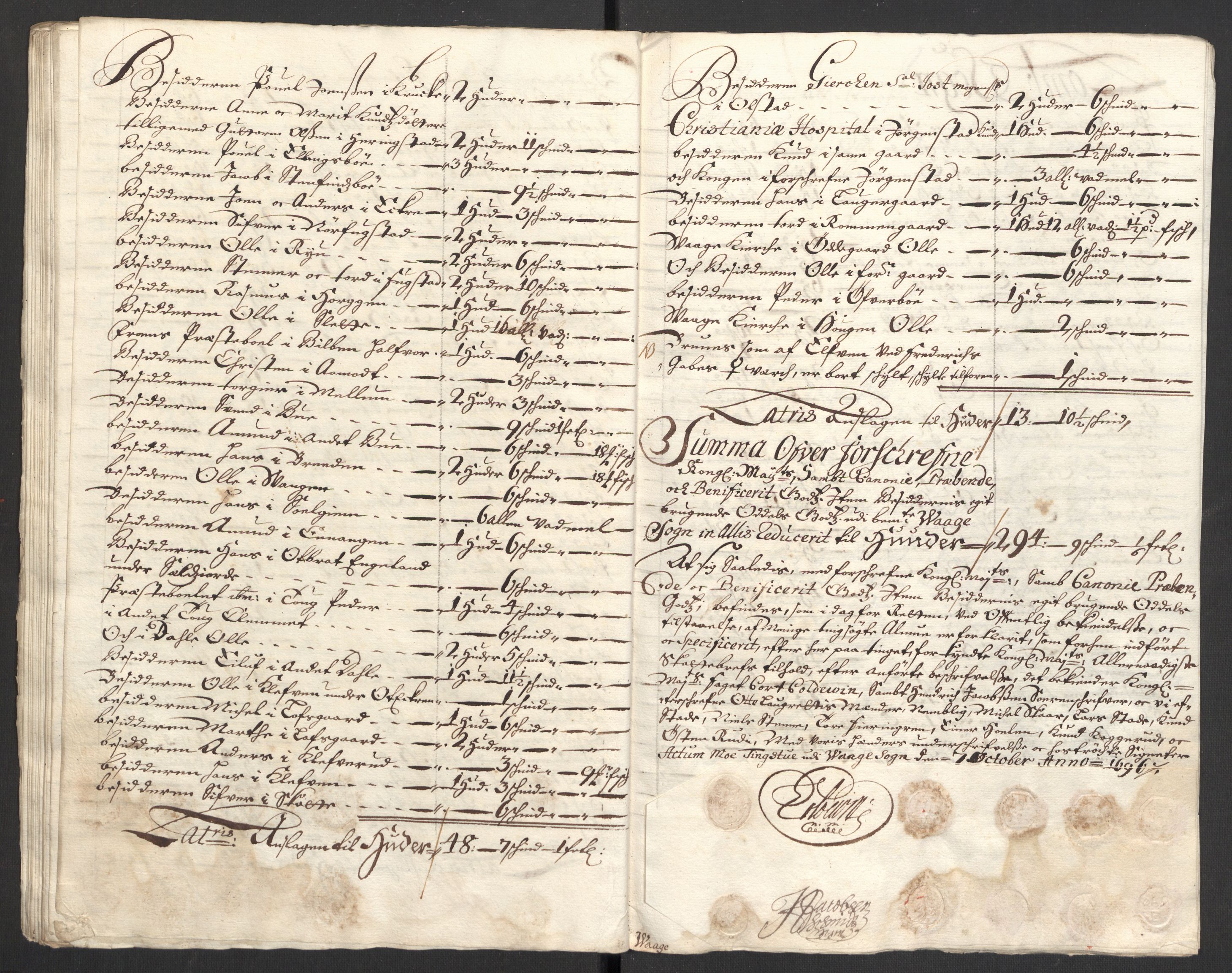Rentekammeret inntil 1814, Reviderte regnskaper, Fogderegnskap, AV/RA-EA-4092/R17/L1170: Fogderegnskap Gudbrandsdal, 1696-1697, s. 115