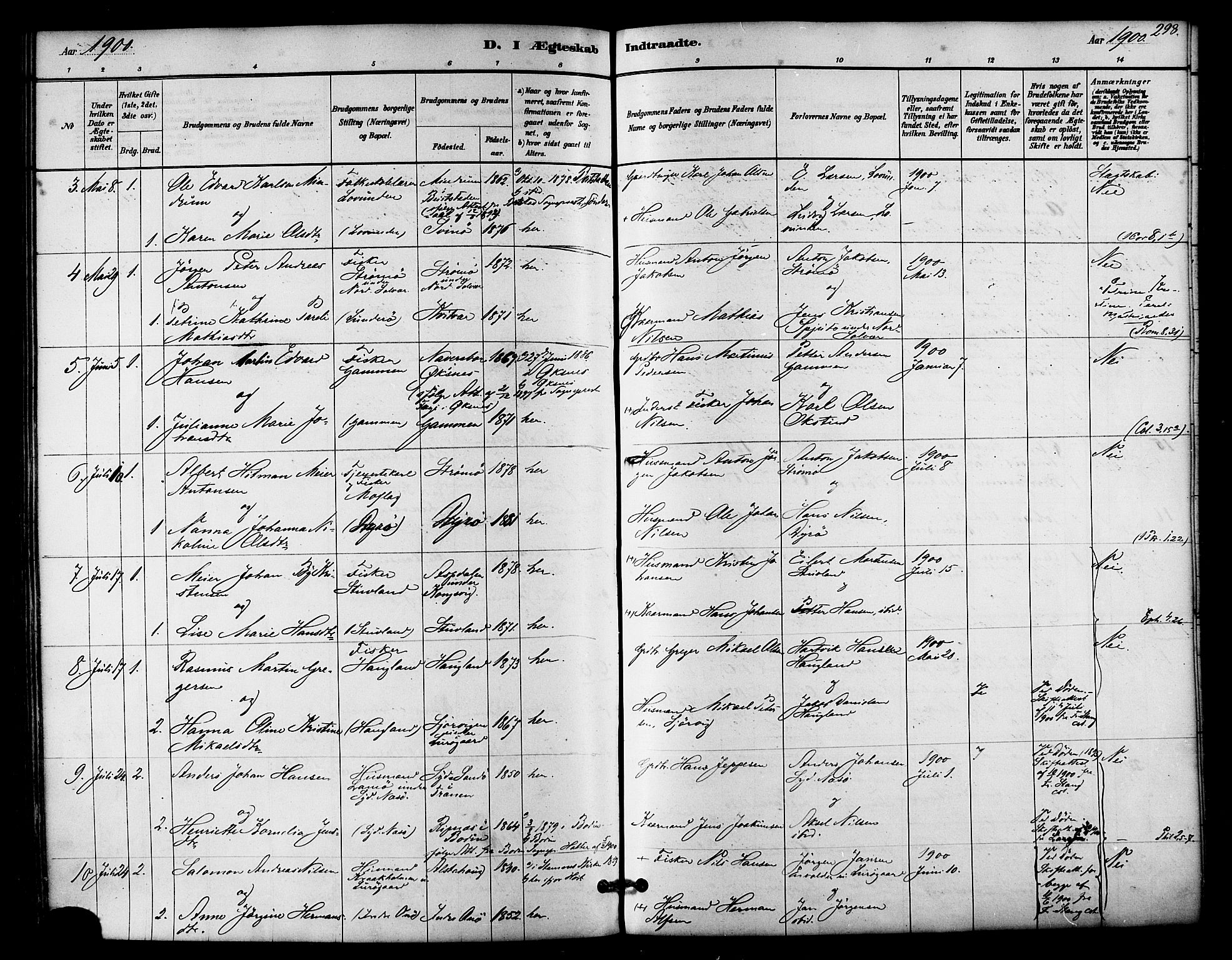 Ministerialprotokoller, klokkerbøker og fødselsregistre - Nordland, SAT/A-1459/839/L0568: Ministerialbok nr. 839A05, 1880-1902, s. 298