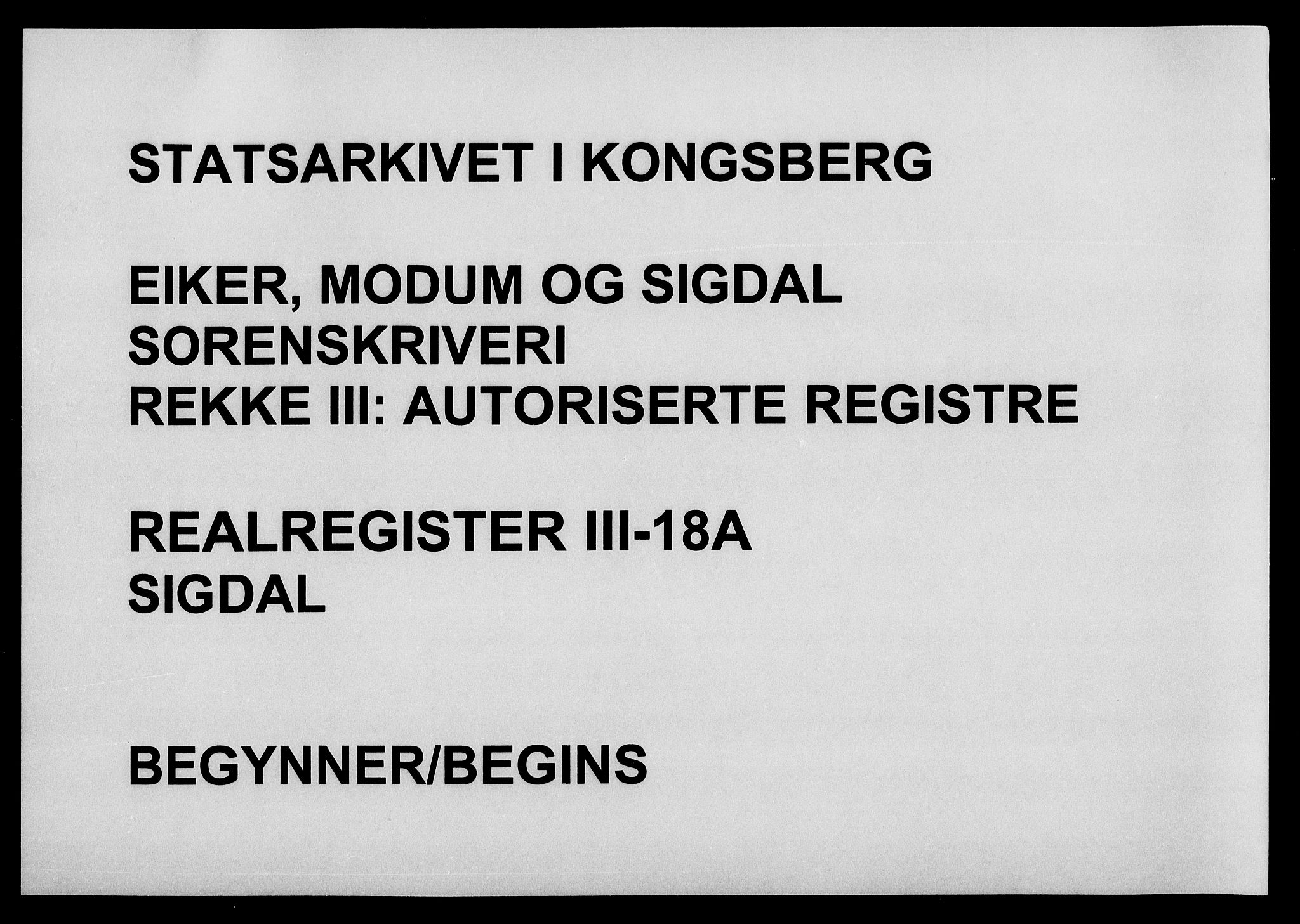 Eiker, Modum og Sigdal sorenskriveri, SAKO/A-123/G/Gb/Gbc/L0018a: Panteregister nr. III 18a