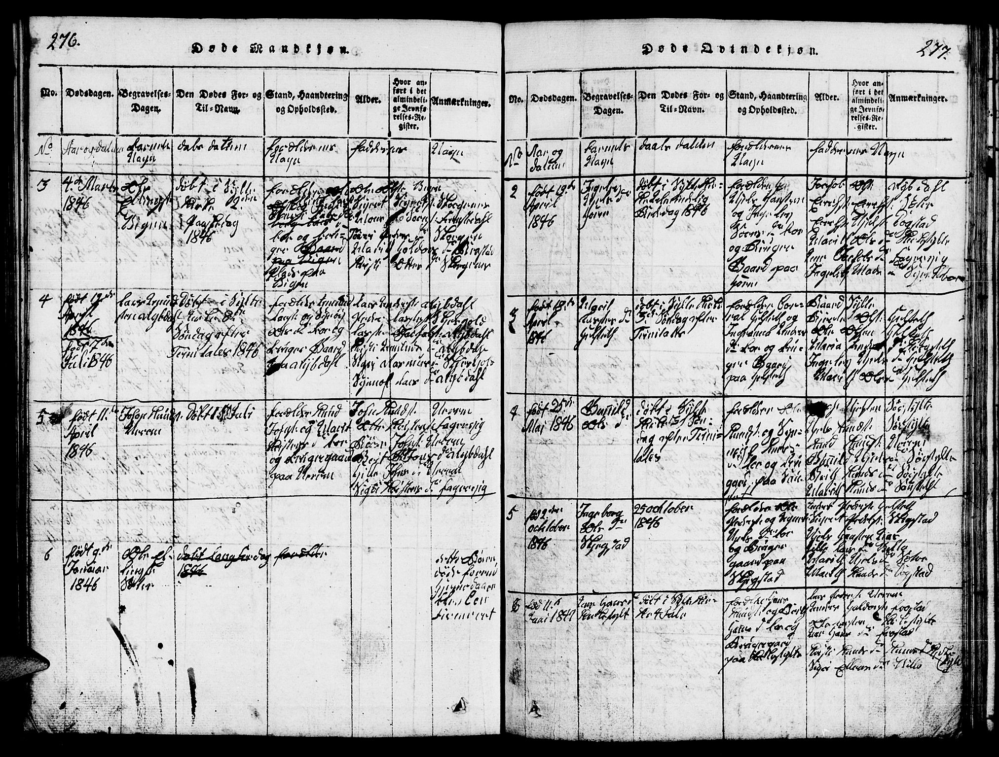 Ministerialprotokoller, klokkerbøker og fødselsregistre - Møre og Romsdal, AV/SAT-A-1454/541/L0546: Klokkerbok nr. 541C01, 1818-1856, s. 276-277