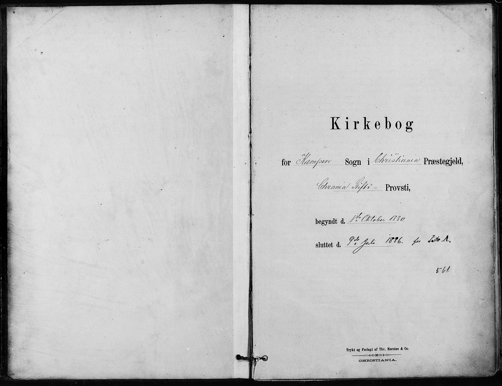 Kampen prestekontor Kirkebøker, SAO/A-10853/F/Fa/L0001: Ministerialbok nr. I 1, 1880-1886