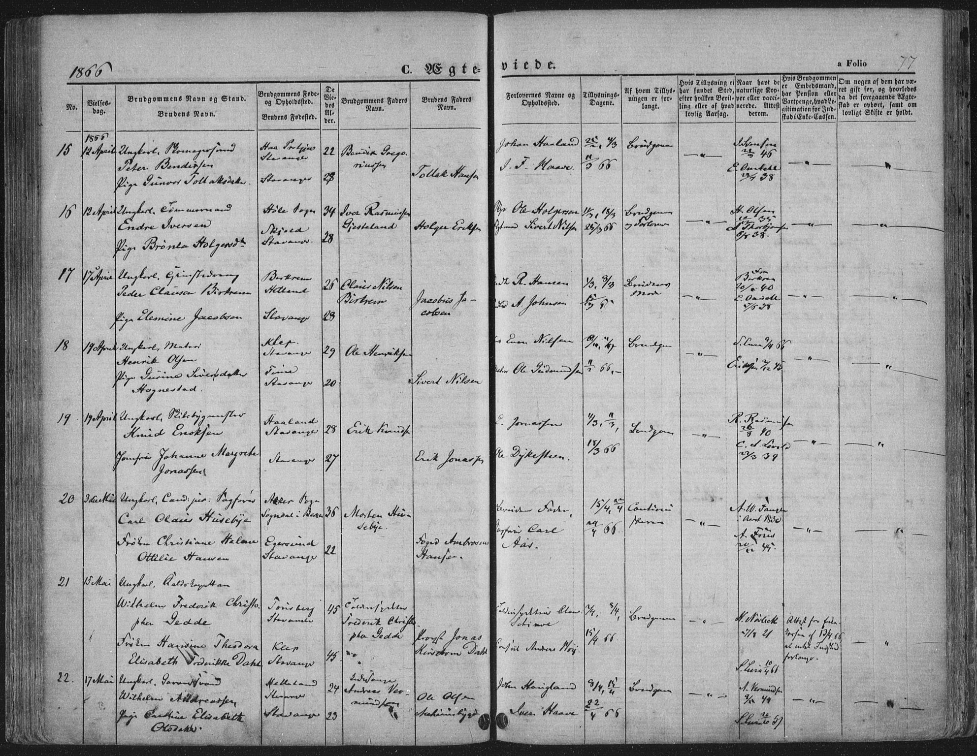 Domkirken sokneprestkontor, AV/SAST-A-101812/001/30/30BA/L0019: Ministerialbok nr. A 18, 1857-1877, s. 76