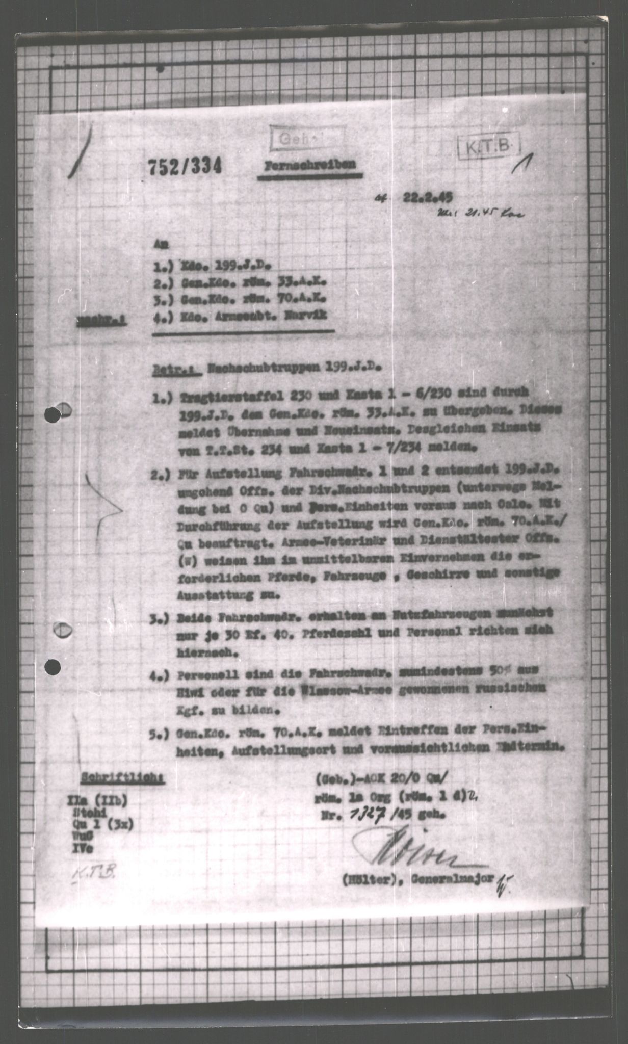 Forsvarets Overkommando. 2 kontor. Arkiv 11.4. Spredte tyske arkivsaker, AV/RA-RAFA-7031/D/Dar/Dara/L0003: Krigsdagbøker for 20. Gebirgs-Armee-Oberkommando (AOK 20), 1945, s. 222