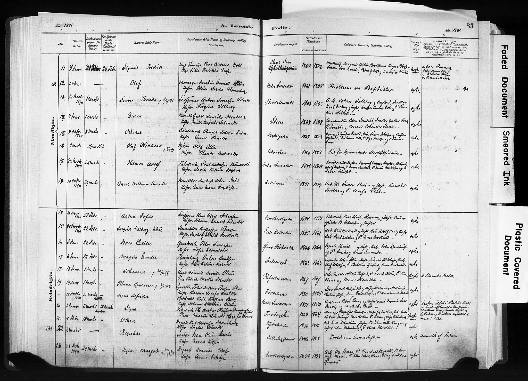 Ministerialprotokoller, klokkerbøker og fødselsregistre - Sør-Trøndelag, SAT/A-1456/606/L0300: Ministerialbok nr. 606A15, 1886-1893, s. 83