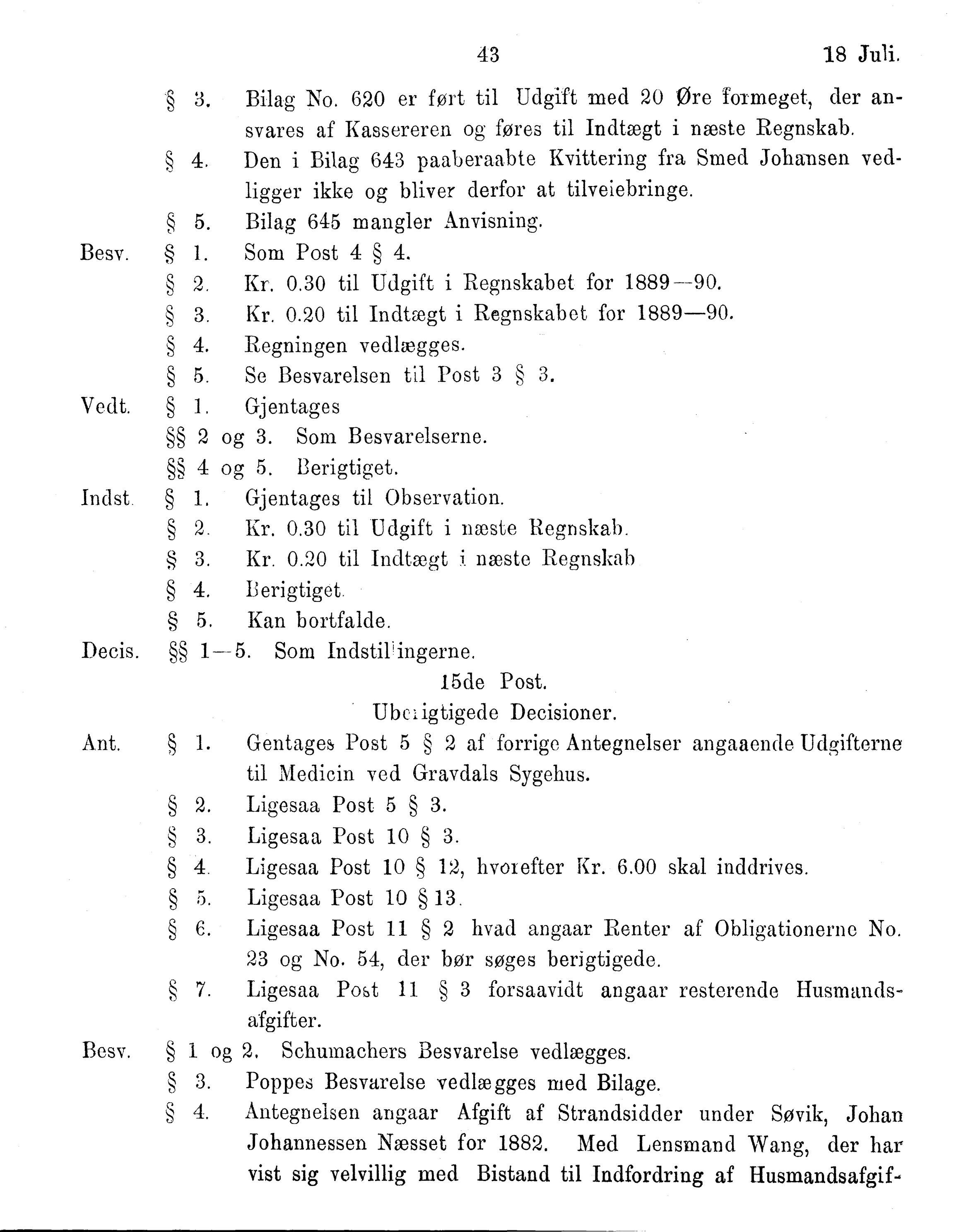 Nordland Fylkeskommune. Fylkestinget, AIN/NFK-17/176/A/Ac/L0015: Fylkestingsforhandlinger 1886-1890, 1886-1890